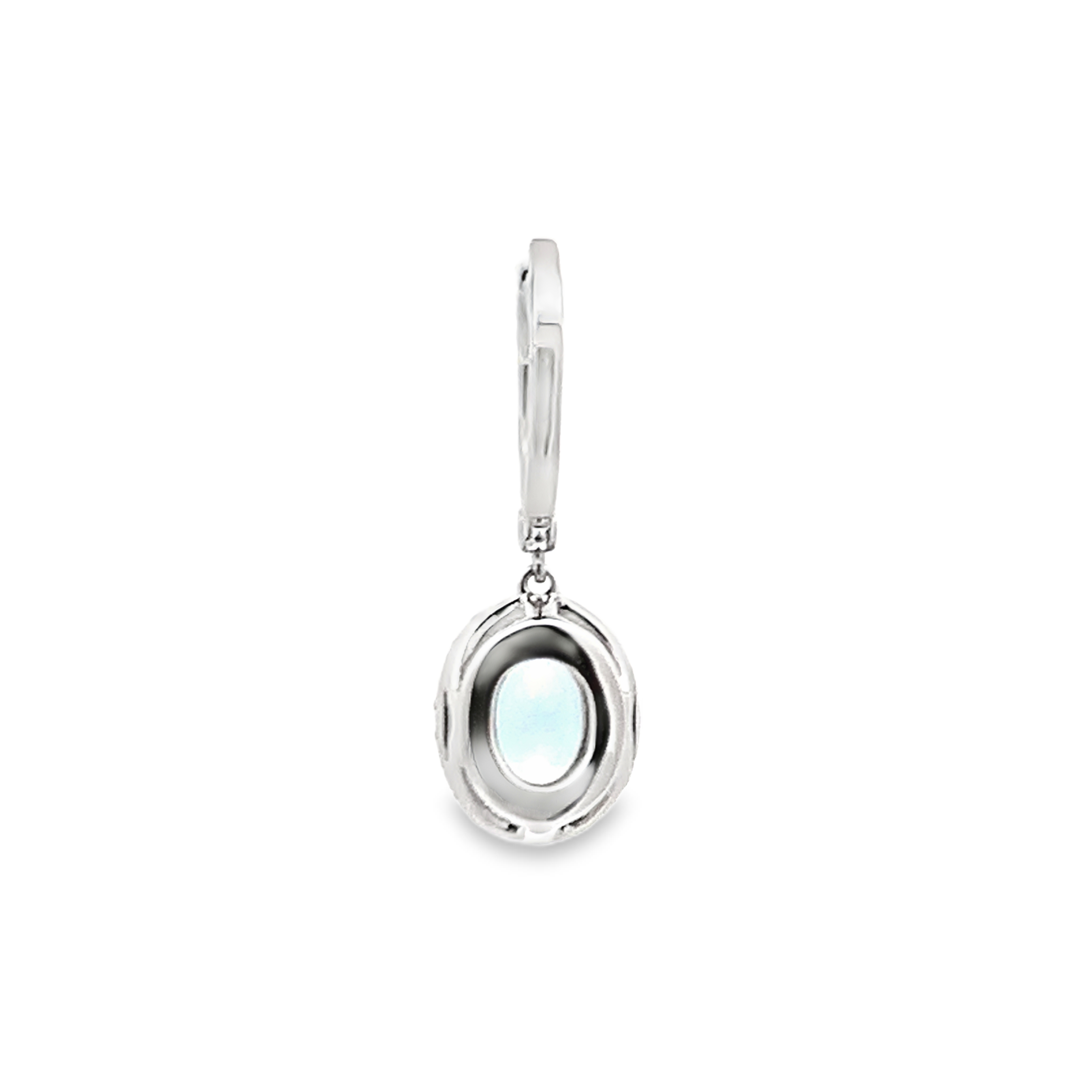 14K White Gold Aquamarine and Diamond Dangling Earrings