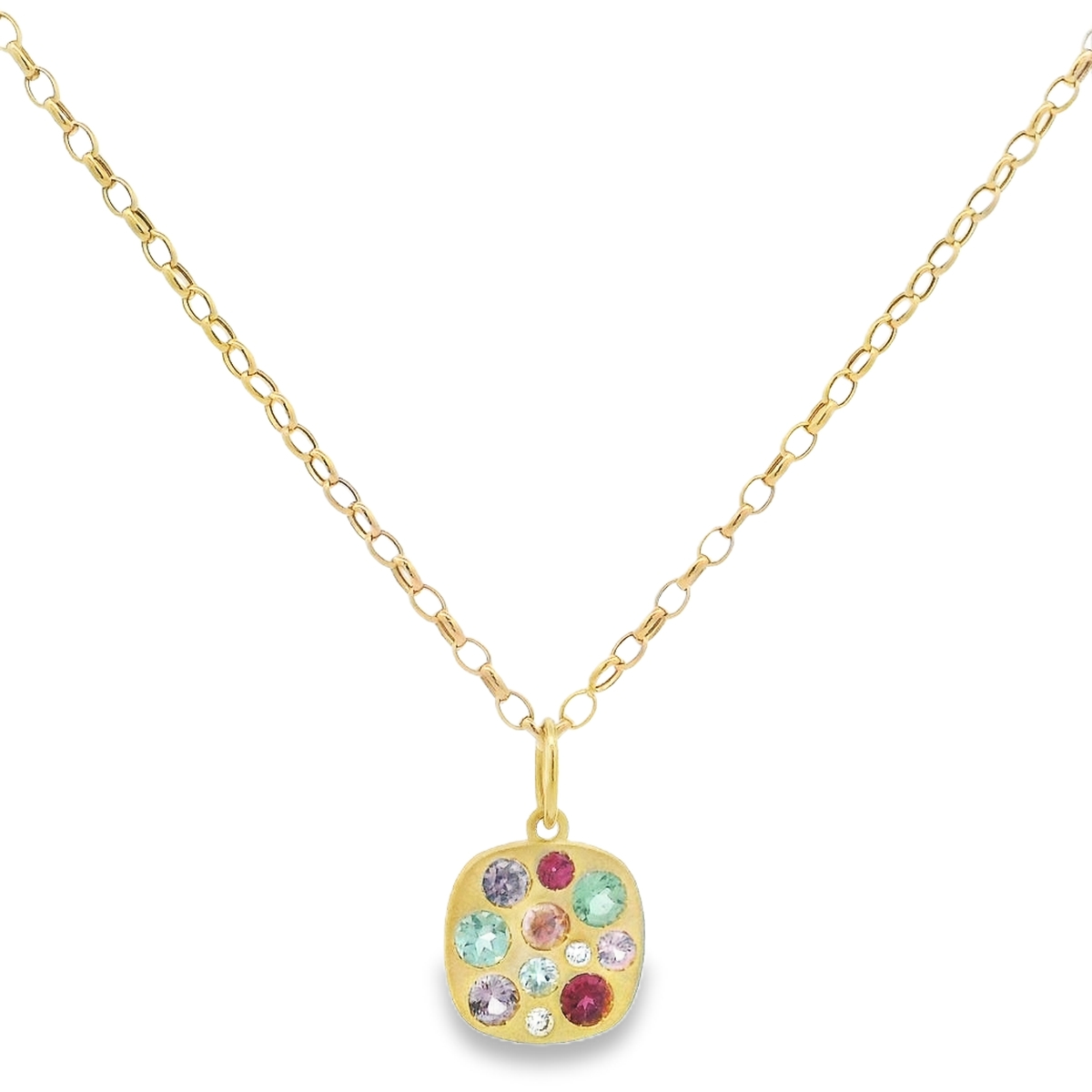 Lauren K 18K Yellow Gold Spinel & Tourmaline Square Giselle Pendant
