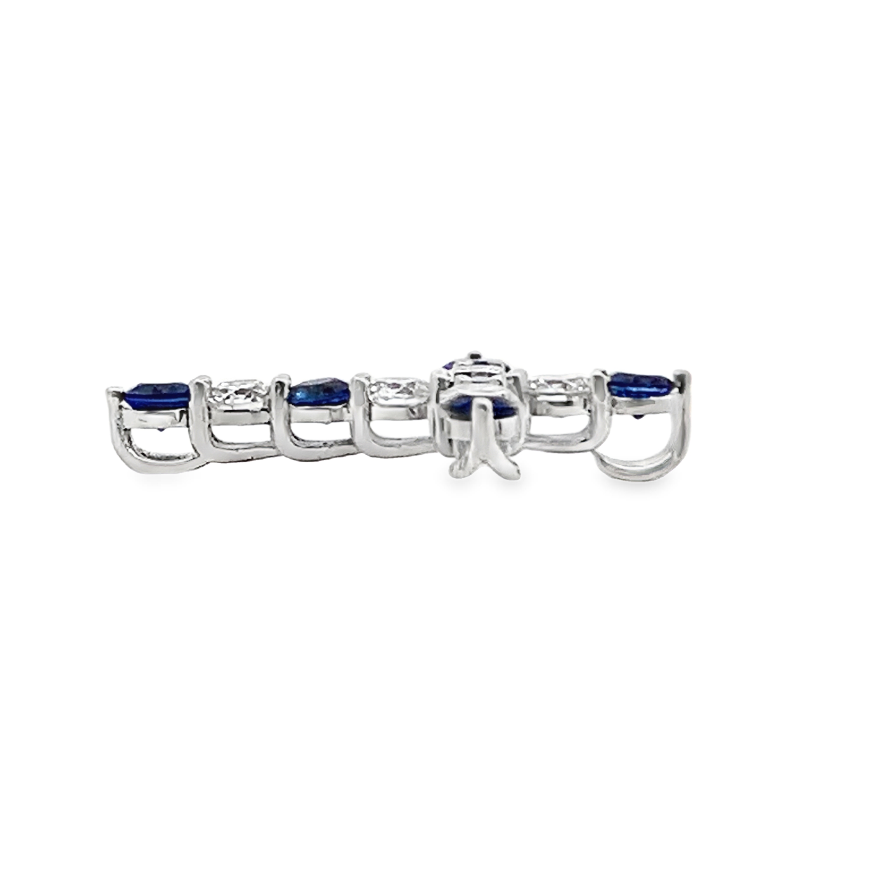 18K White Gold Sapphire and Diamond Cross Pendant