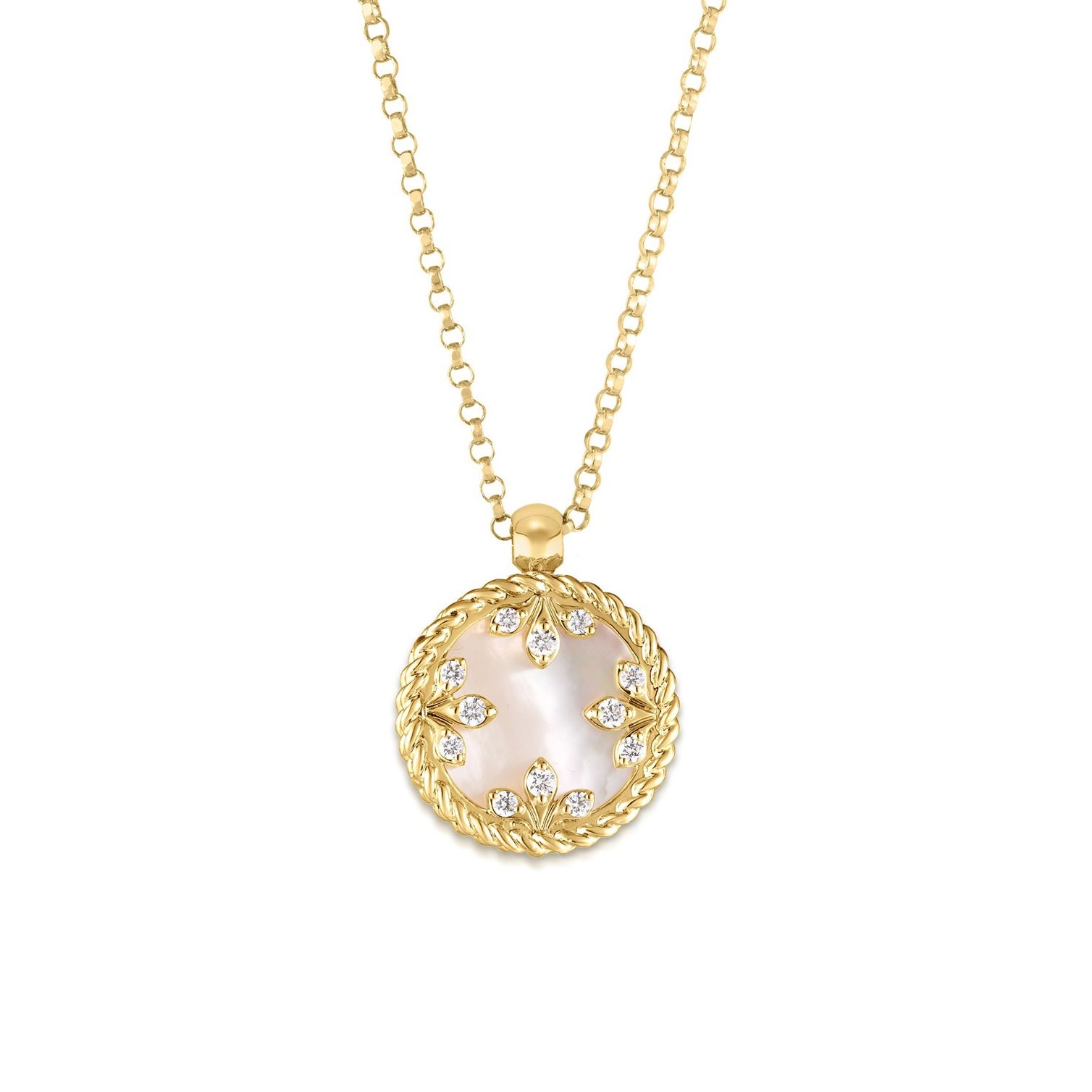 Roberto Coin 18K Yellow Gold Small Mother of Pearl Medallion Pendant