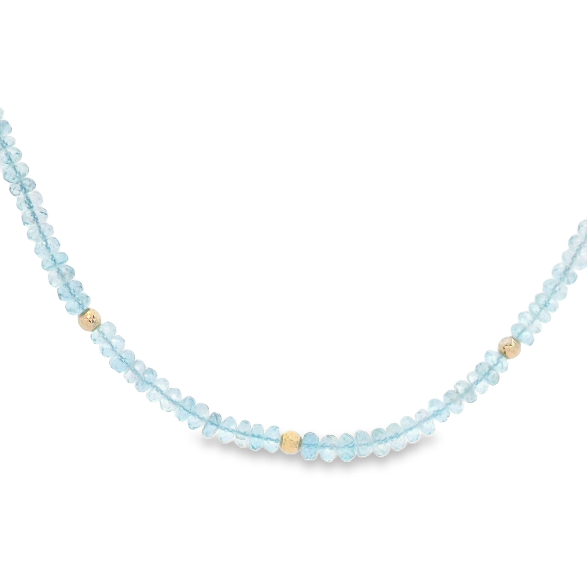Lauren K 18K Yellow Gold Aquamarine Bead Strand