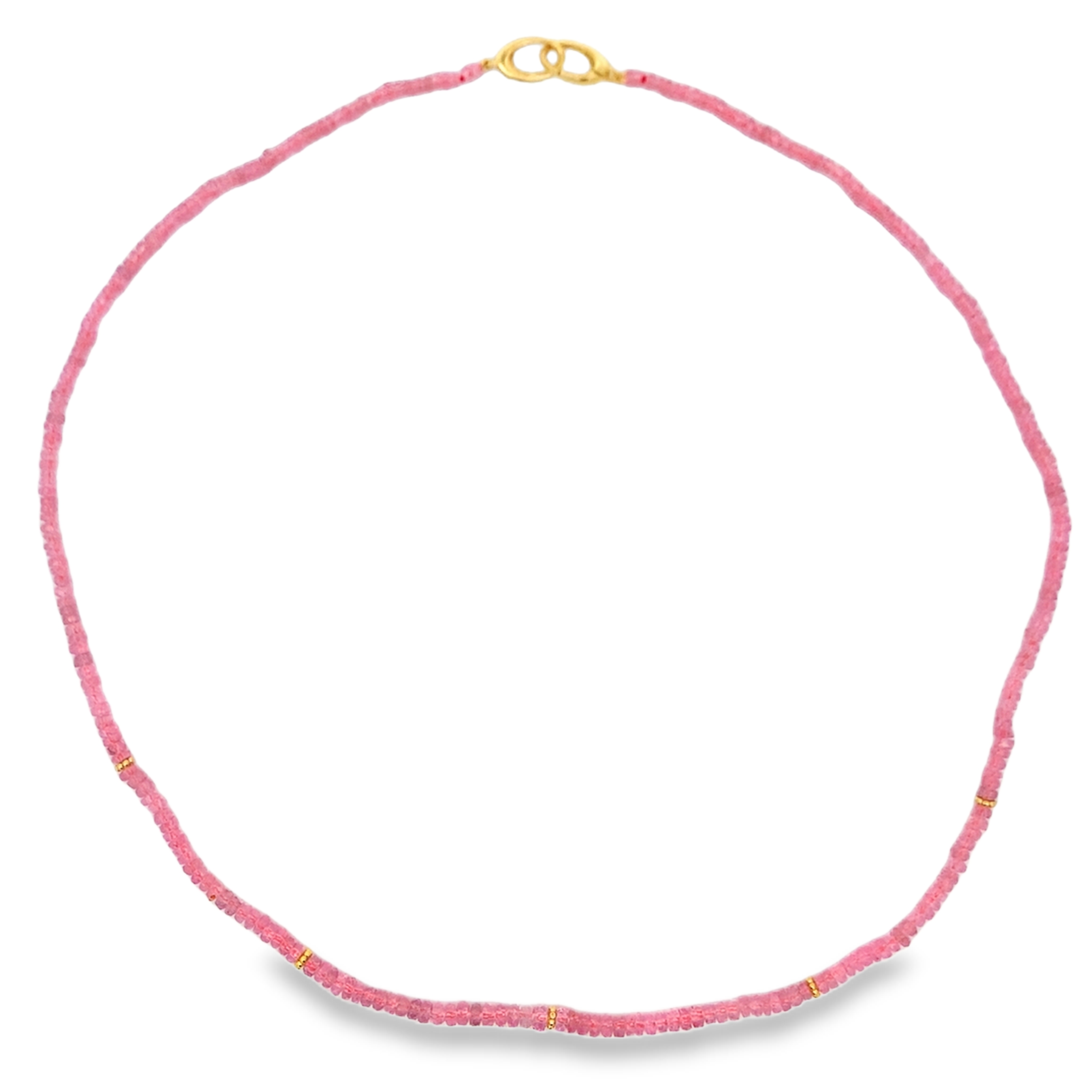 Lauren K 18K Yellow Gold Pink Tourmaline Bead Strand
