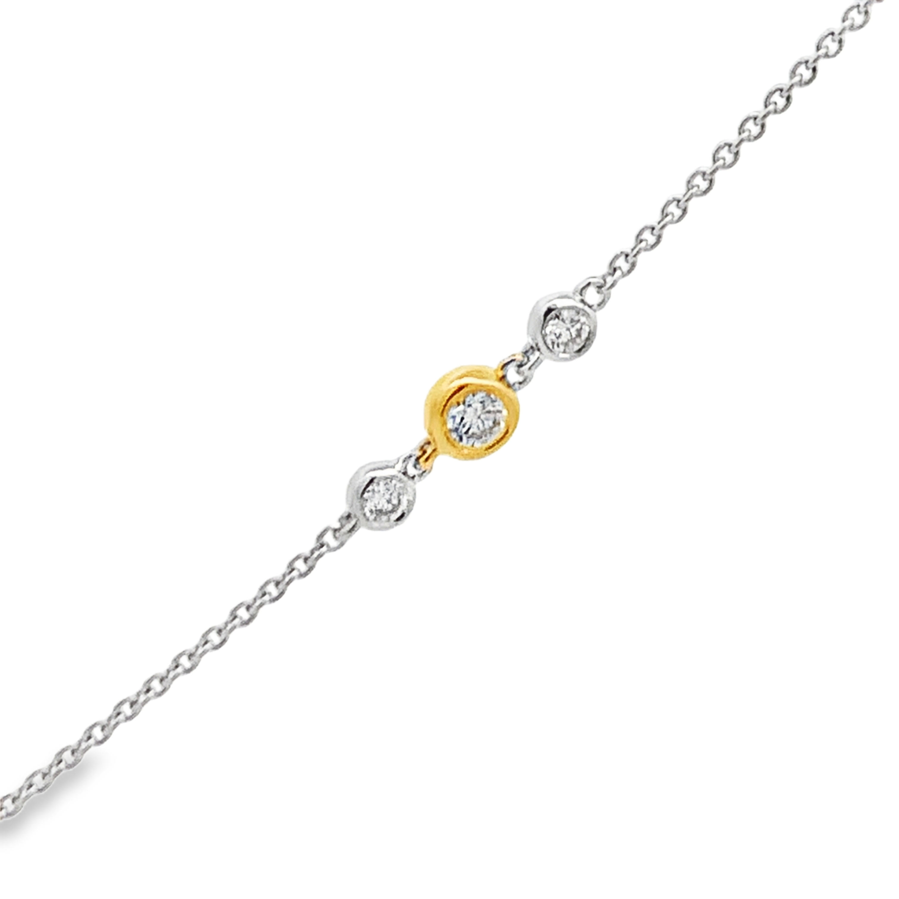 18K White & Yellow Gold Emerald and Diamond Dangling Necklace