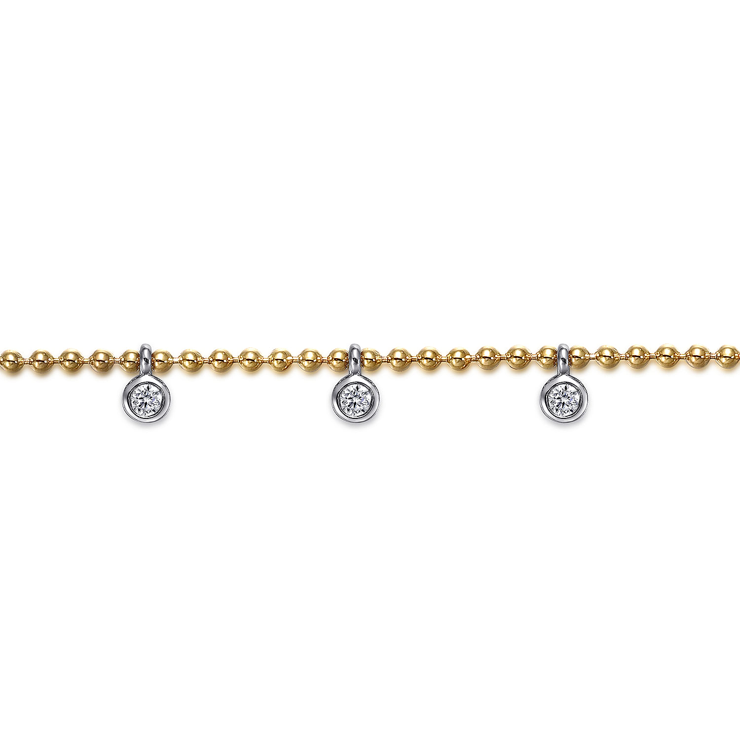 Gabriel & Co. 14K Two-Tone Bujukan White Sapphire Droplet Bracelet