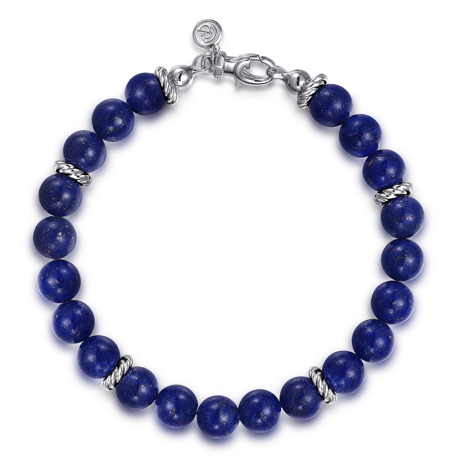 Gabriel & Co. Bujukan Sterling Silver & 8mm Lapis Beaded Bracelet