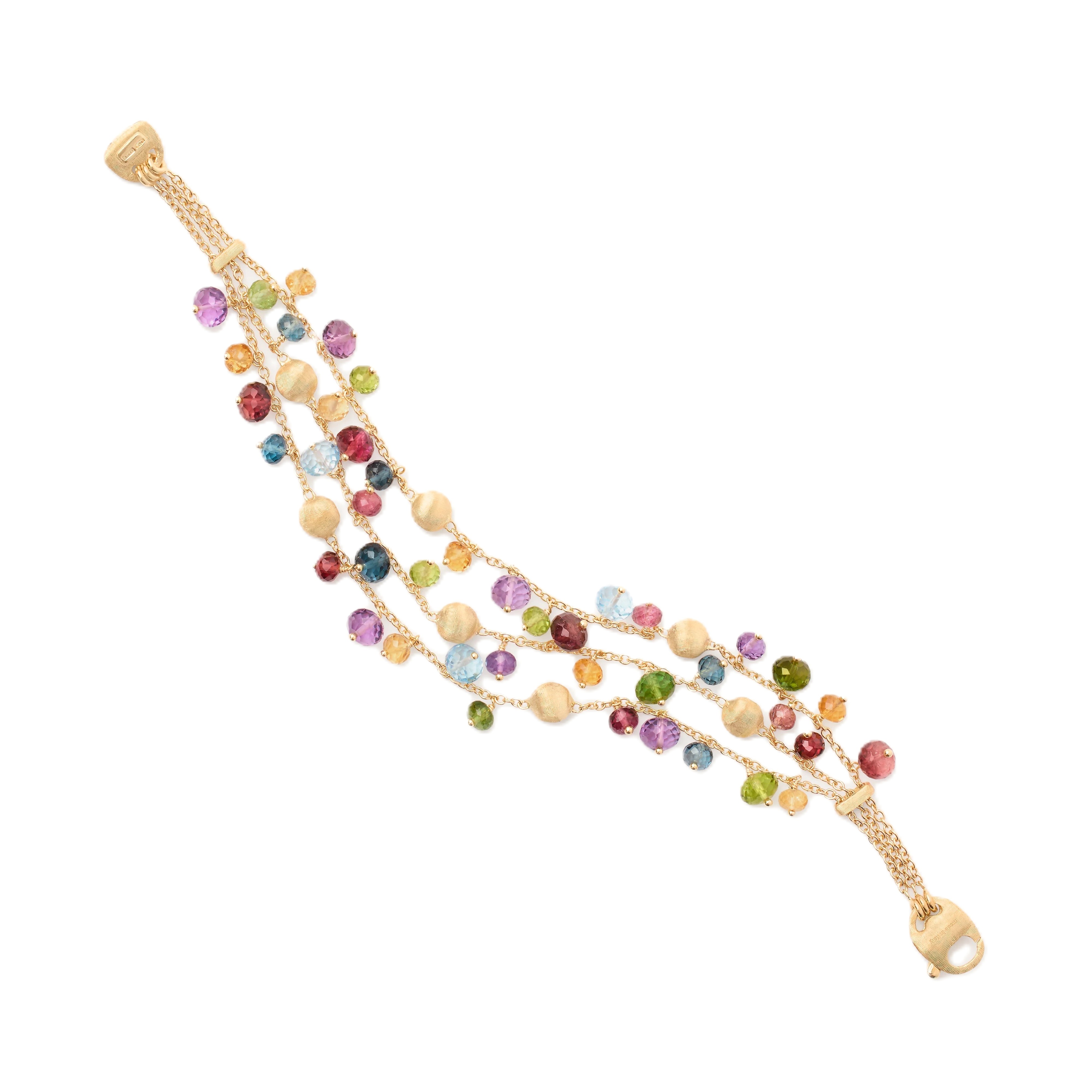 Marco Bicego 18K Africa 3-Strand Mixed Gemstone Bracelet