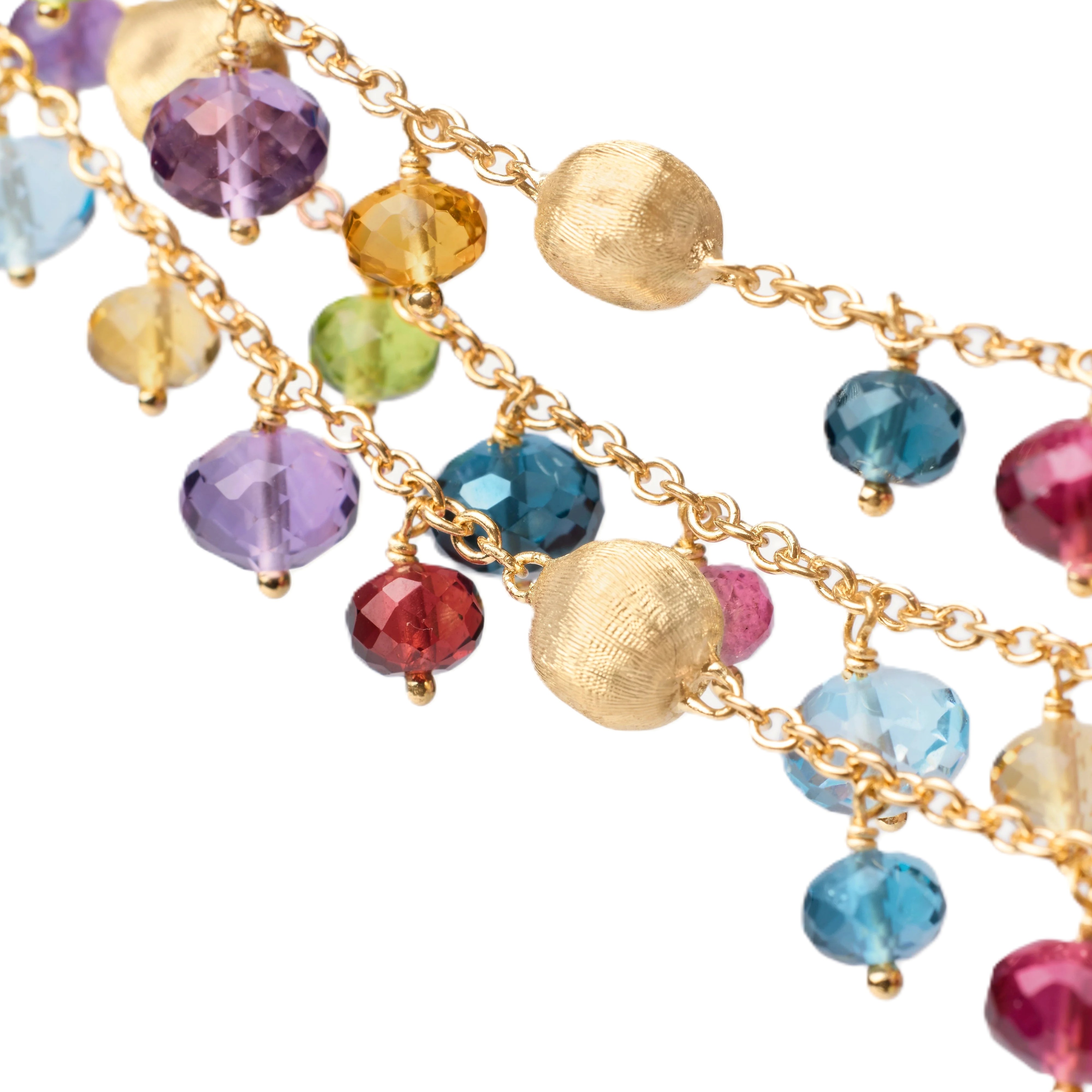 Marco Bicego 18K Africa 3-Strand Mixed Gemstone Bracelet