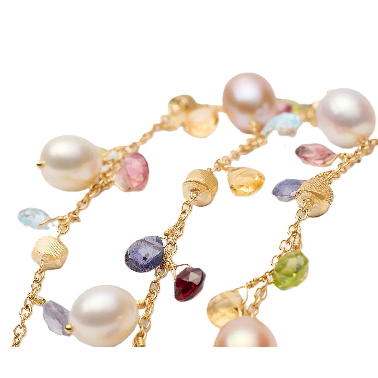 Marco Bicego 18K Paradise 3-Strand Gemstone with Freshwater Pearls Bracelet