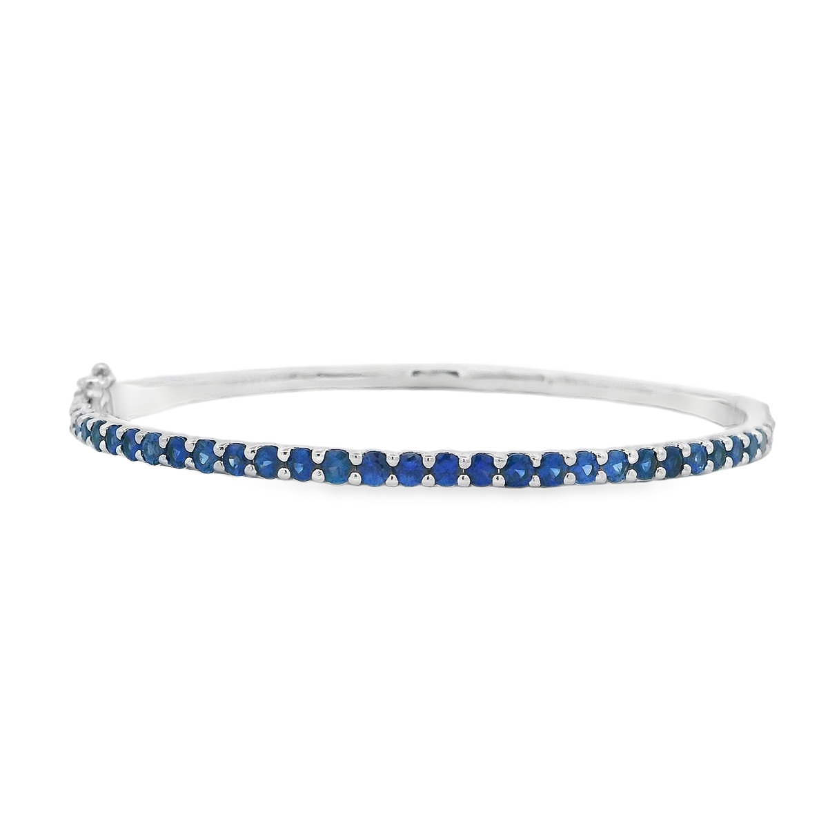 Norman Silverman 14K White Gold Blue Sapphire Bangle