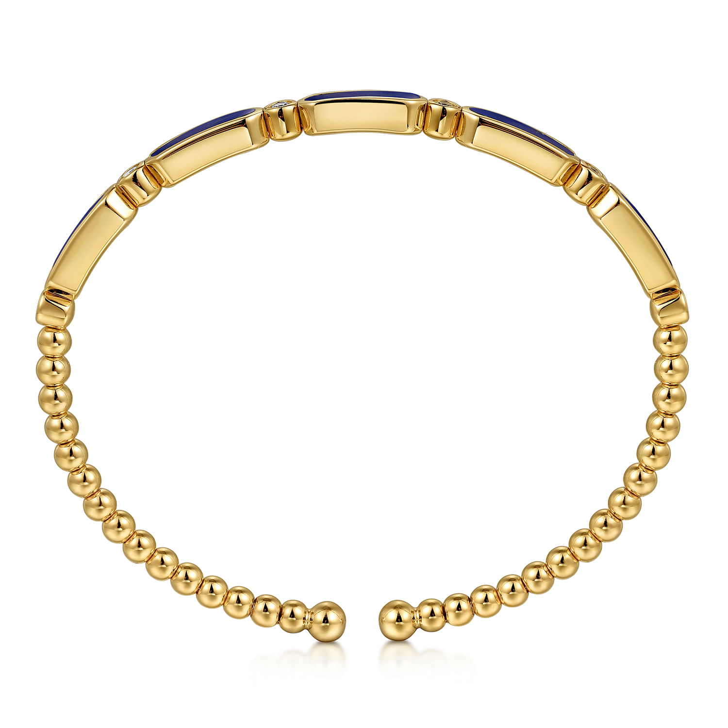Gabriel & Co. 14K Yellow Gold Bujukan Lapis & Diamond Bangle
