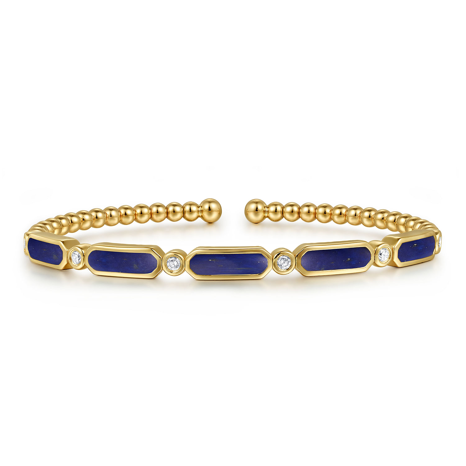 Gabriel & Co. 14K Yellow Gold Bujukan Lapis & Diamond Bangle
