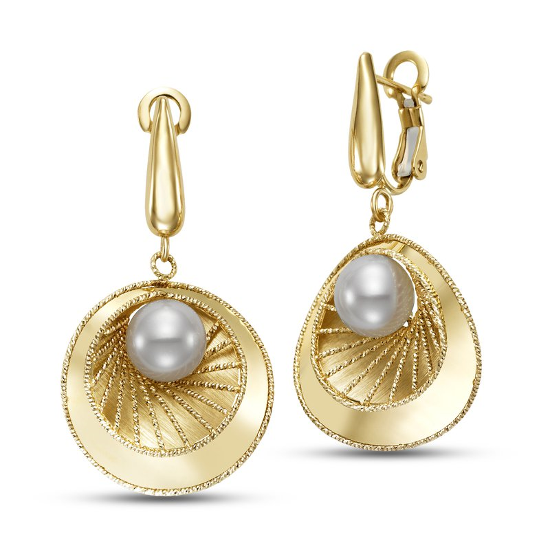 Mastoloni 14K Yellow Gold Radiant Pearls Dangling Earrings