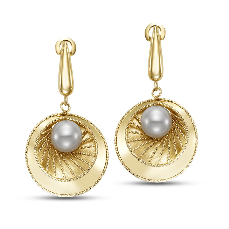 Mastoloni 14K Yellow Gold Radiant Pearls Dangling Earrings