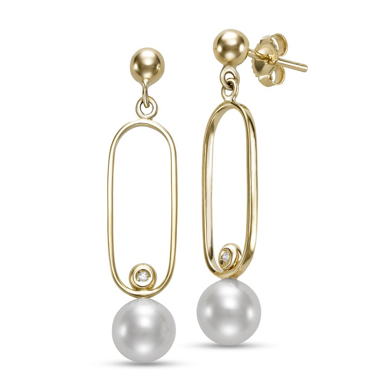 Mastoloni 14K Yellow Gold Pearl Oval Drop Dangling Earrings