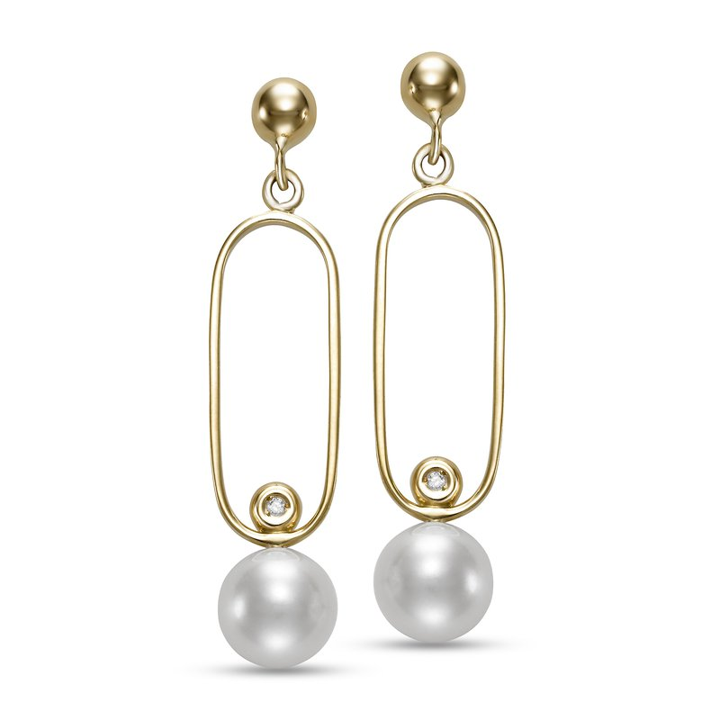 Mastoloni 14K Yellow Gold Pearl Oval Drop Dangling Earrings