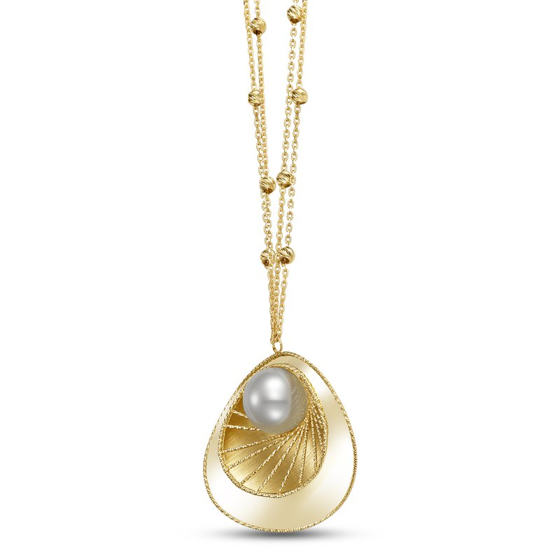 Mastoloni 14K Yellow Gold Radiant Pearl Double-Chain Pendant