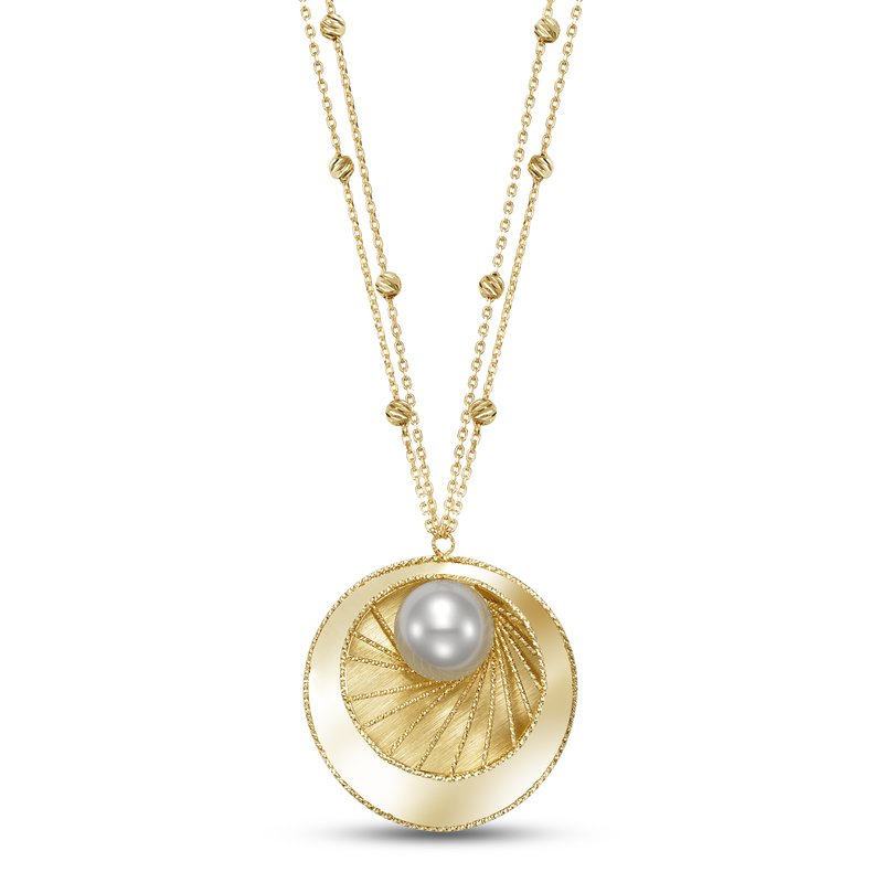Mastoloni 14K Yellow Gold Radiant Pearl Double-Chain Pendant