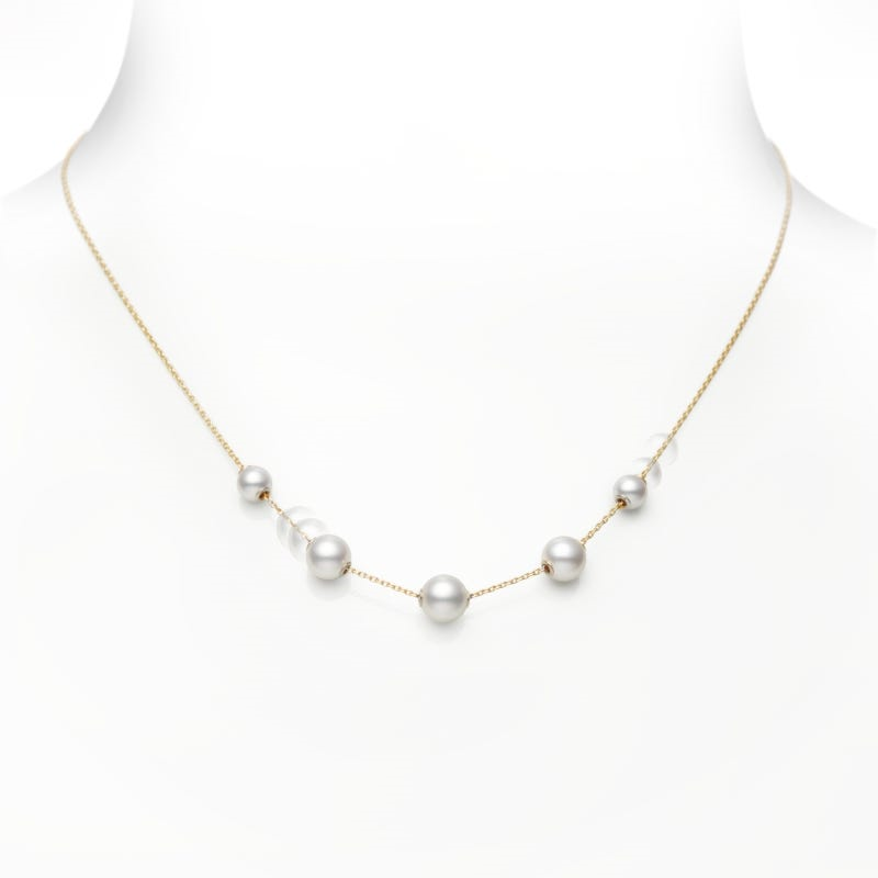 Mikimoto 18K Yellow Gold Pearls in Motion Adjustable Akoya Pearl Necklace