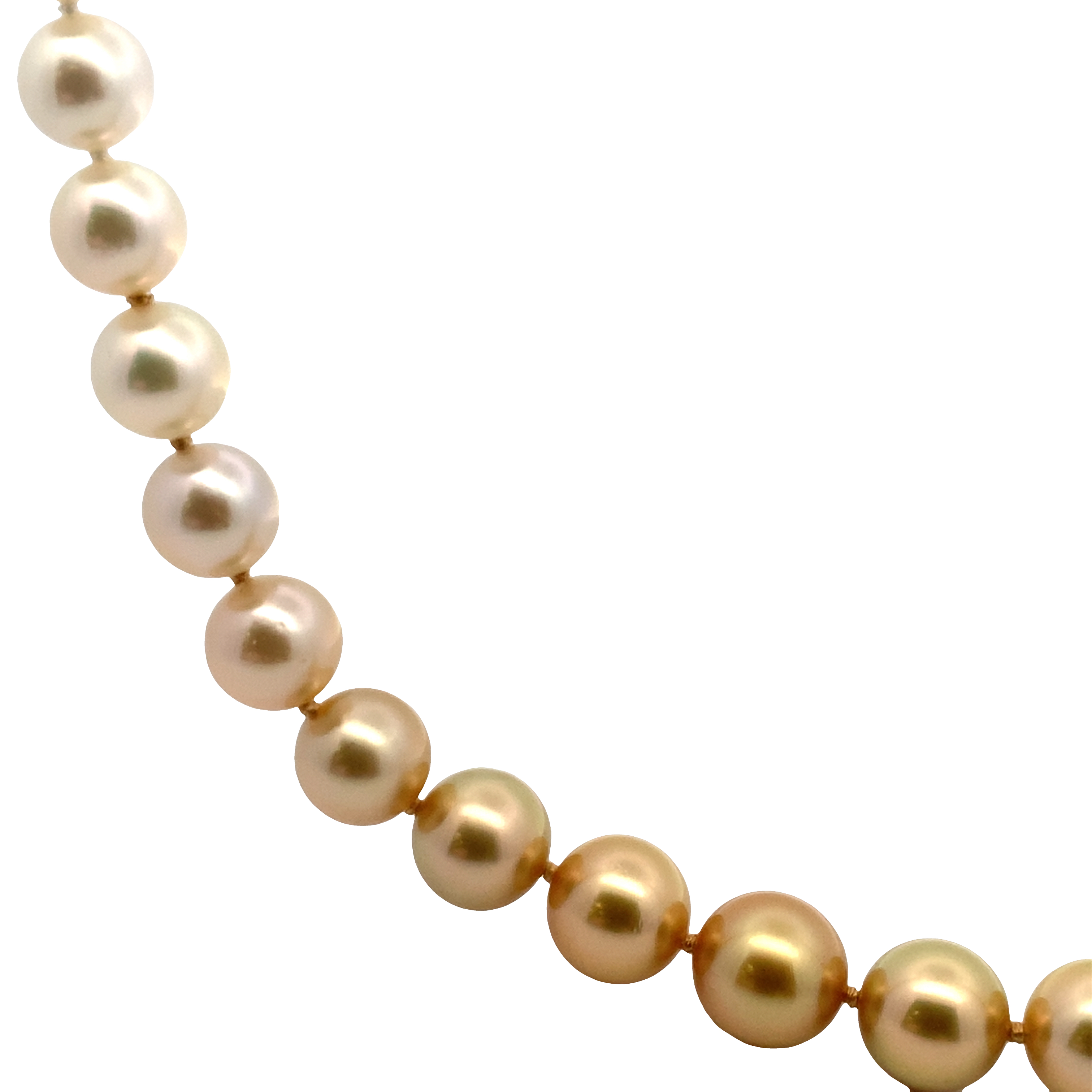 Golden South Sea and White Akoya Graduating Pearl Necklace