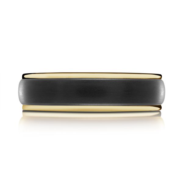 MALO 14K and Black Carbon Fiber 6mm Wide Wedding Band