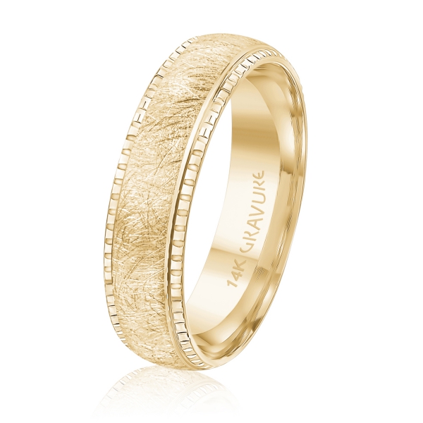 MALO 14K Gravure 6mm Wide Wedding Band