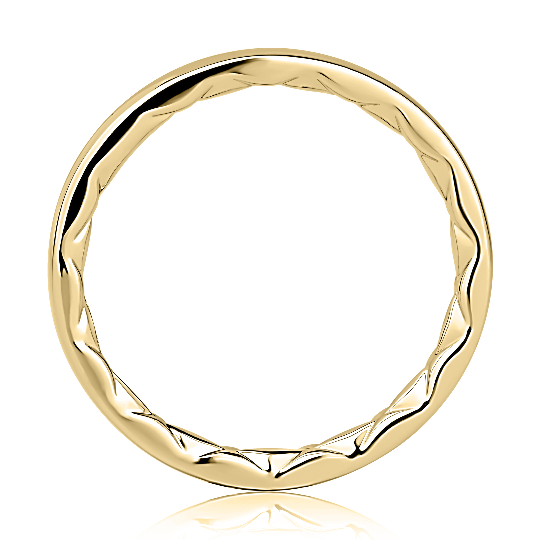 14K Yellow Gold Classic 2mm Band with Quilted Interior Size 6
