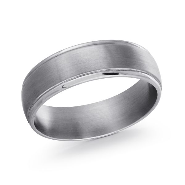 MALO Tantalum Satin Center Wedding Band