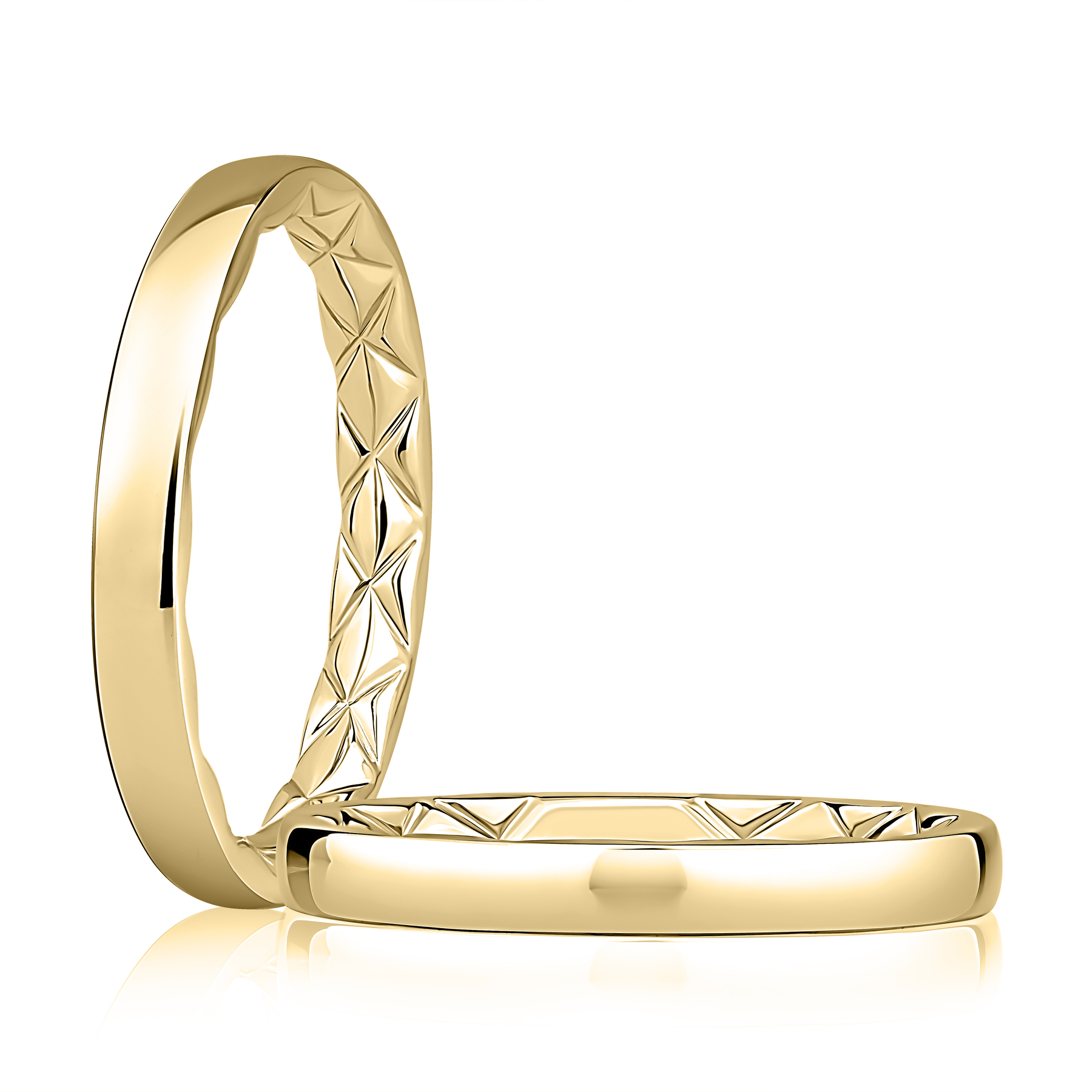 A. Jaffe 14K Yellow Gold 2.5mm Quilted Interior Wedding Band