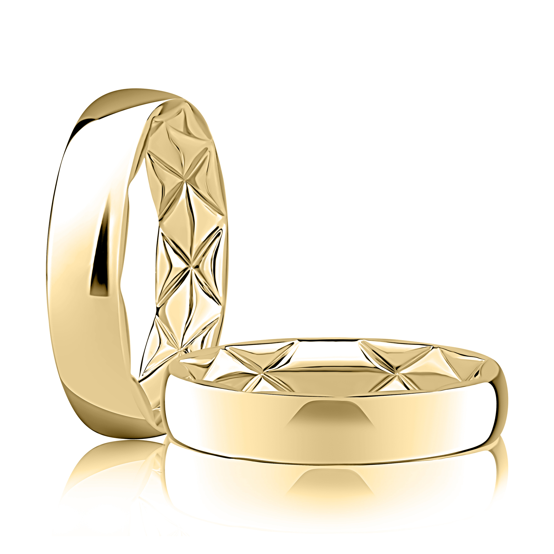 A. Jaffe 14K Yellow Gold 5mm Quilted Interior Wedding Band