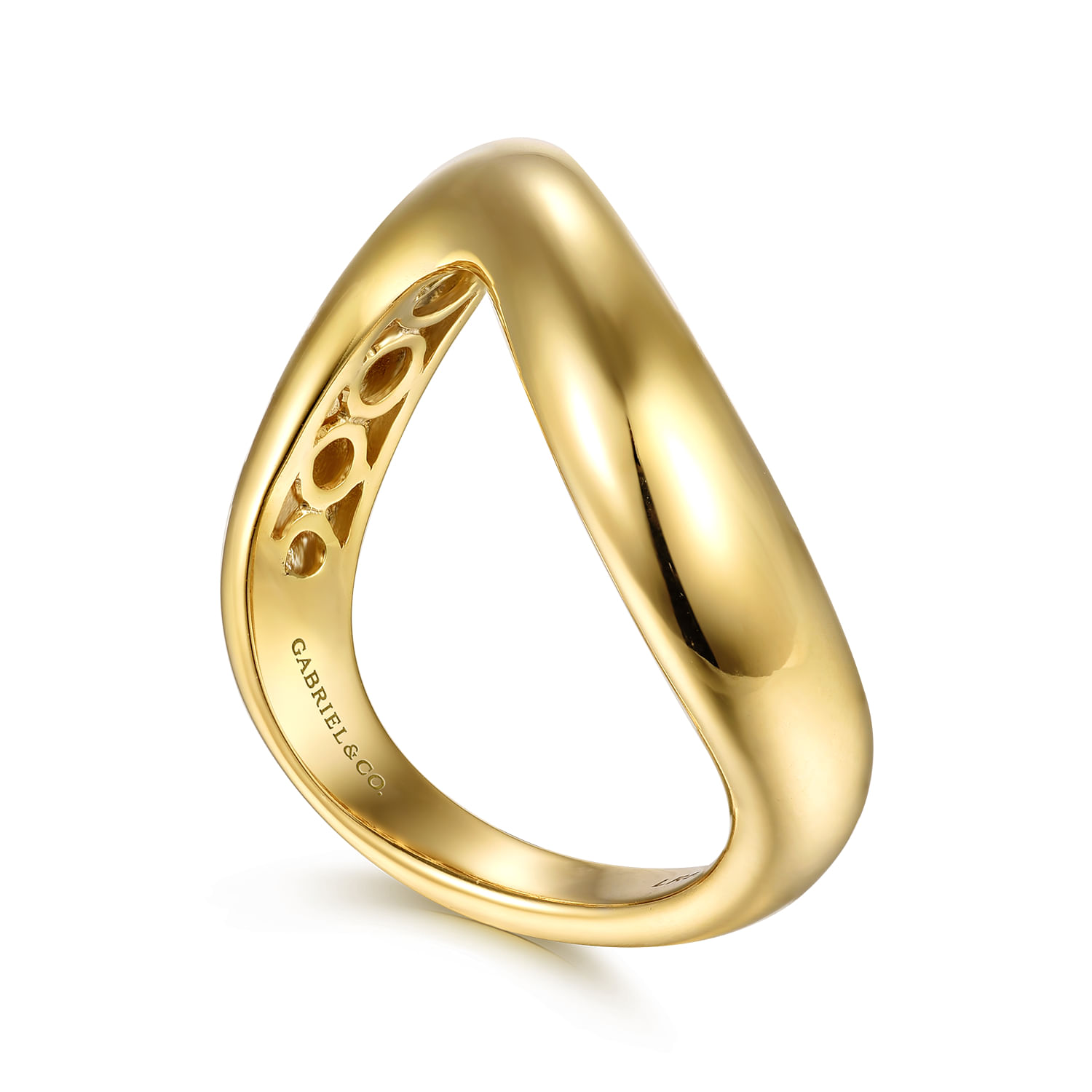 Gabriel & Co. 14K Yellow Gold Wave Stackable Ring