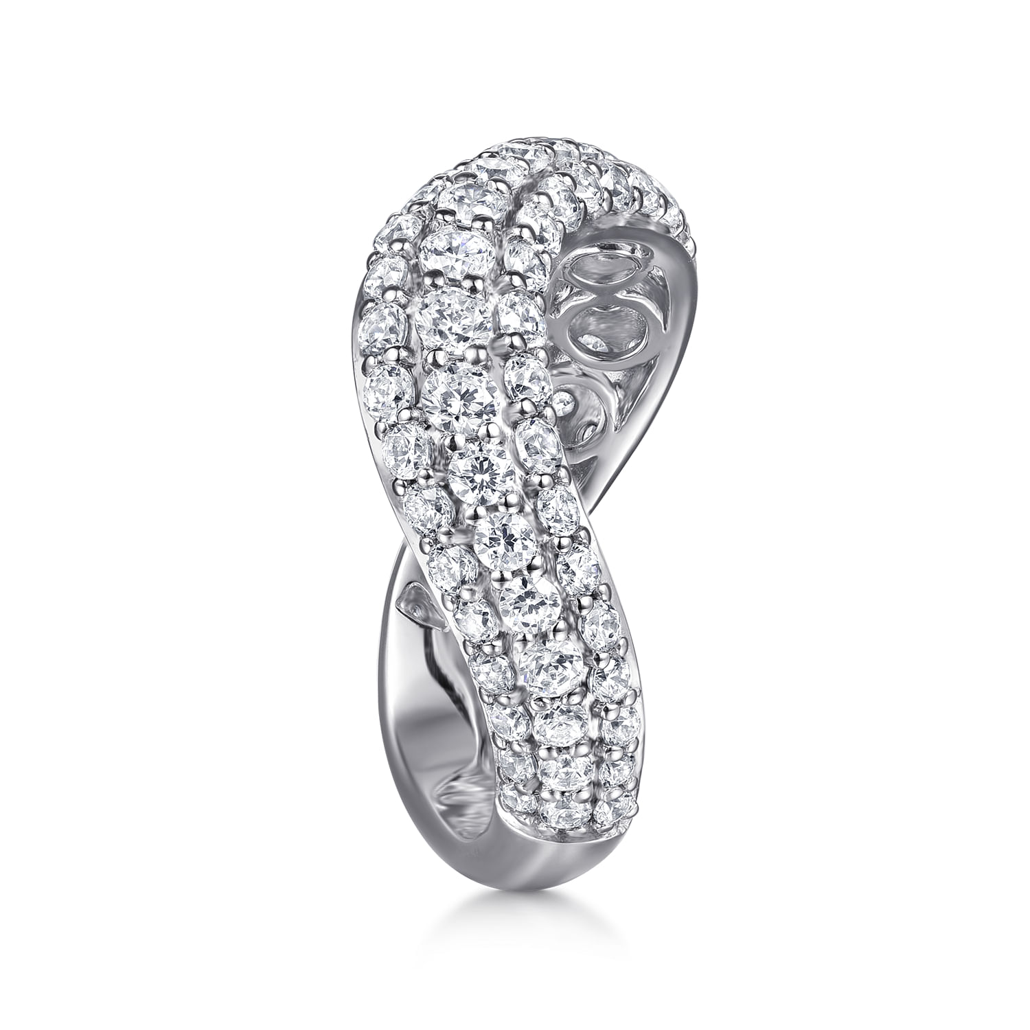 Gabriel & Co. 14K White Gold Diamond Wave Stackable Ring