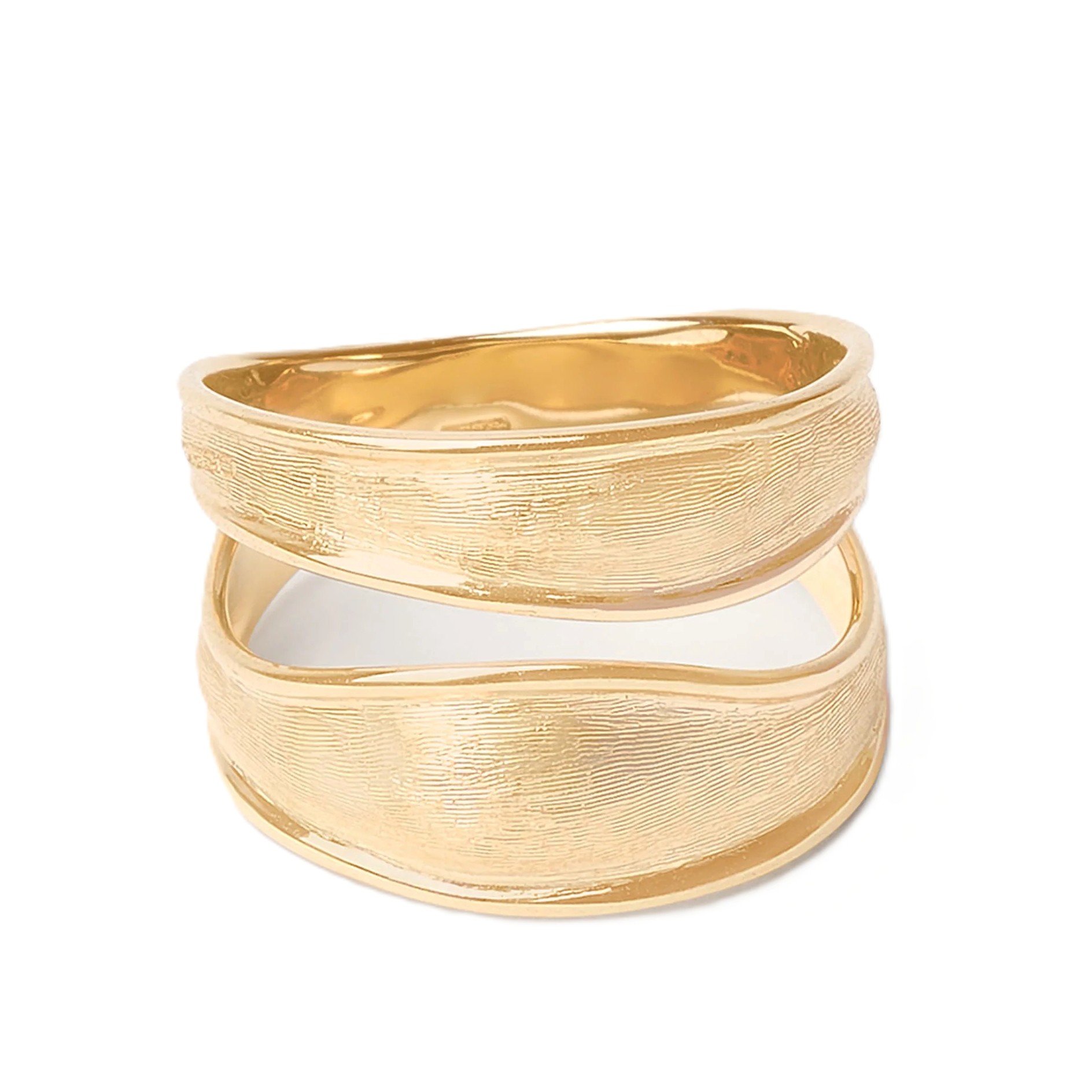 Marco Bicego 18K Yellow Gold Lunaria Split Band Ring Size 7