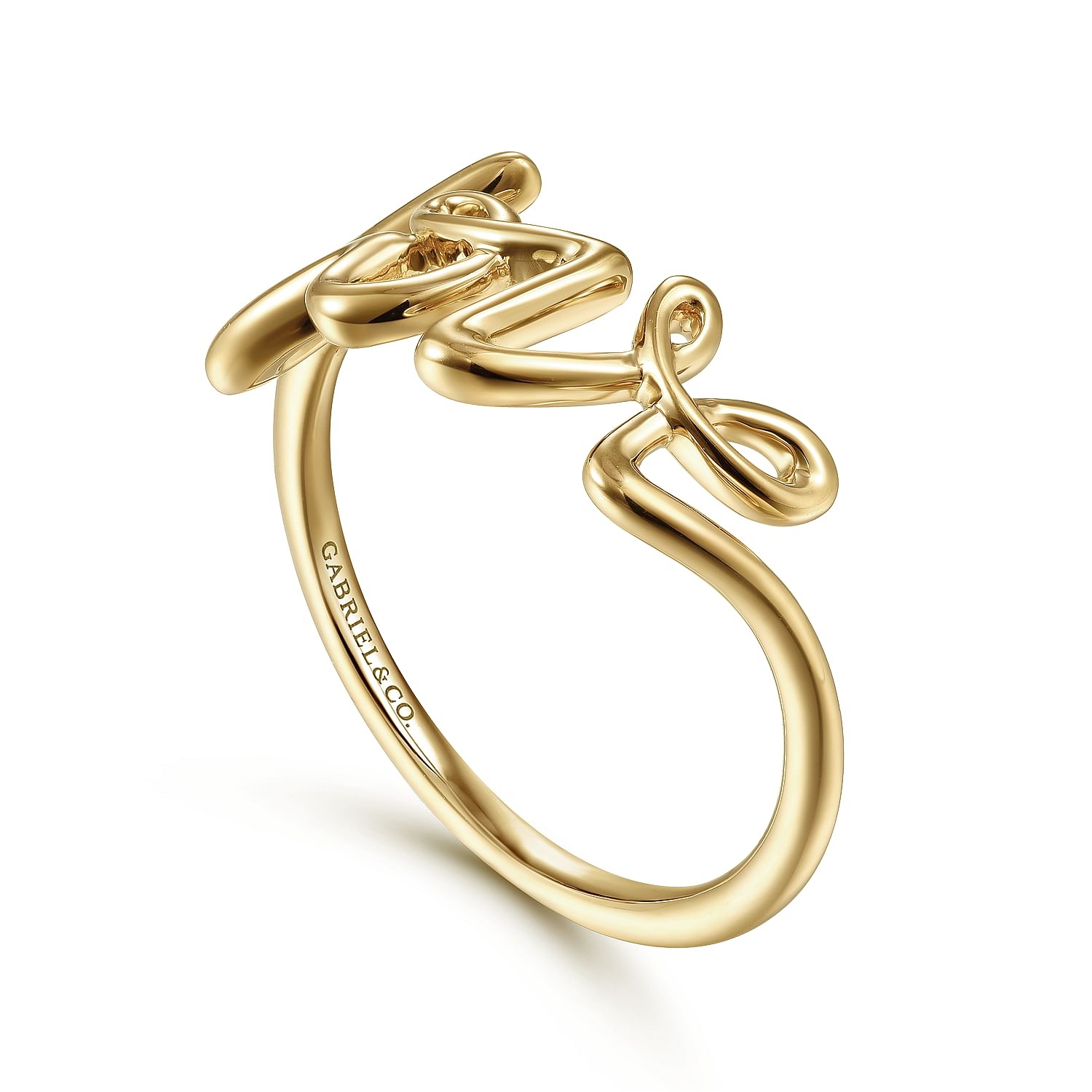 Gabriel & Co. 14K Yellow Gold Love Ring