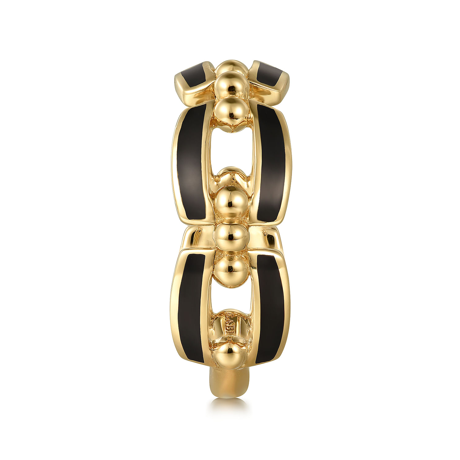 Gabriel & Co. 14K Yellow Gold & Black Enamel Chain Ring