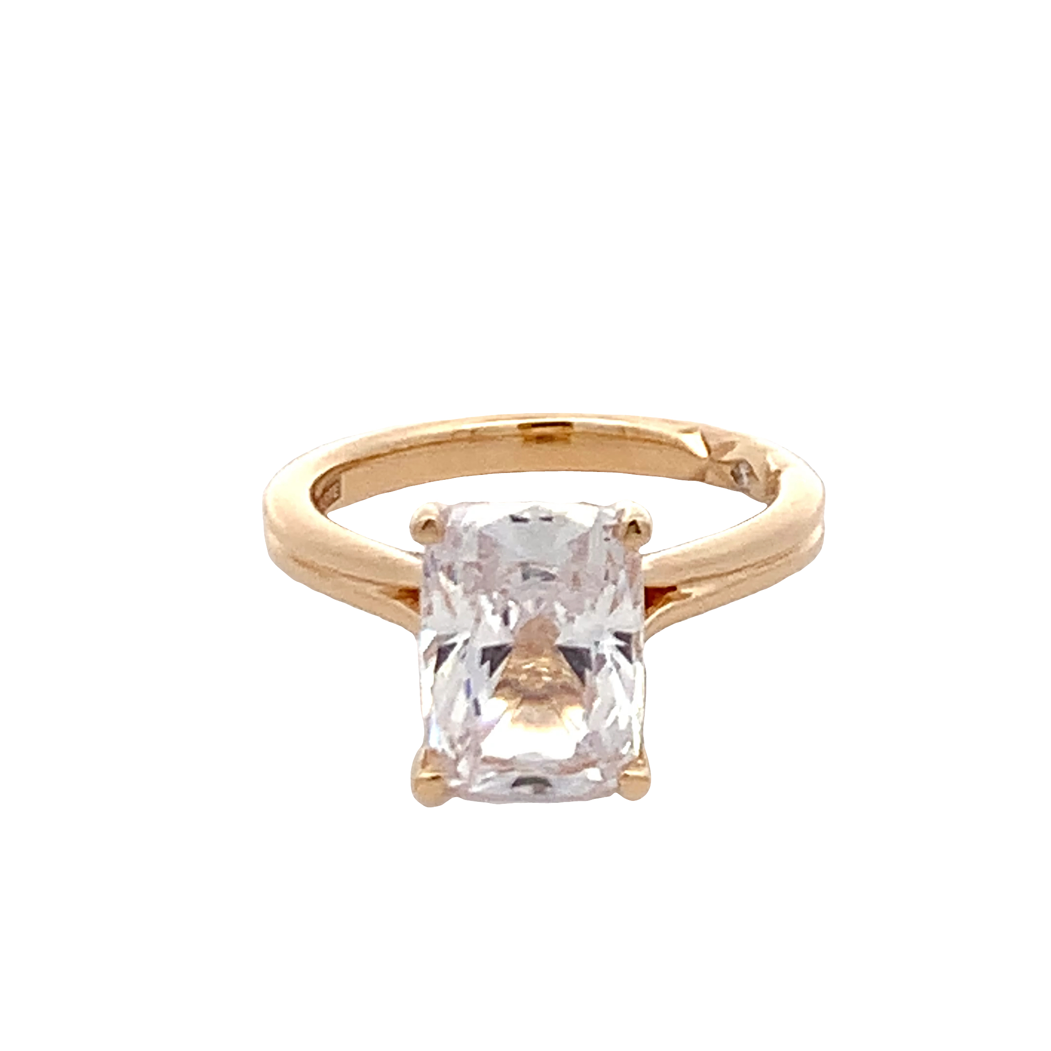 A. Jaffe 14K Yellow Gold 3ct Cushion Solitairet Engagement Ring Setting