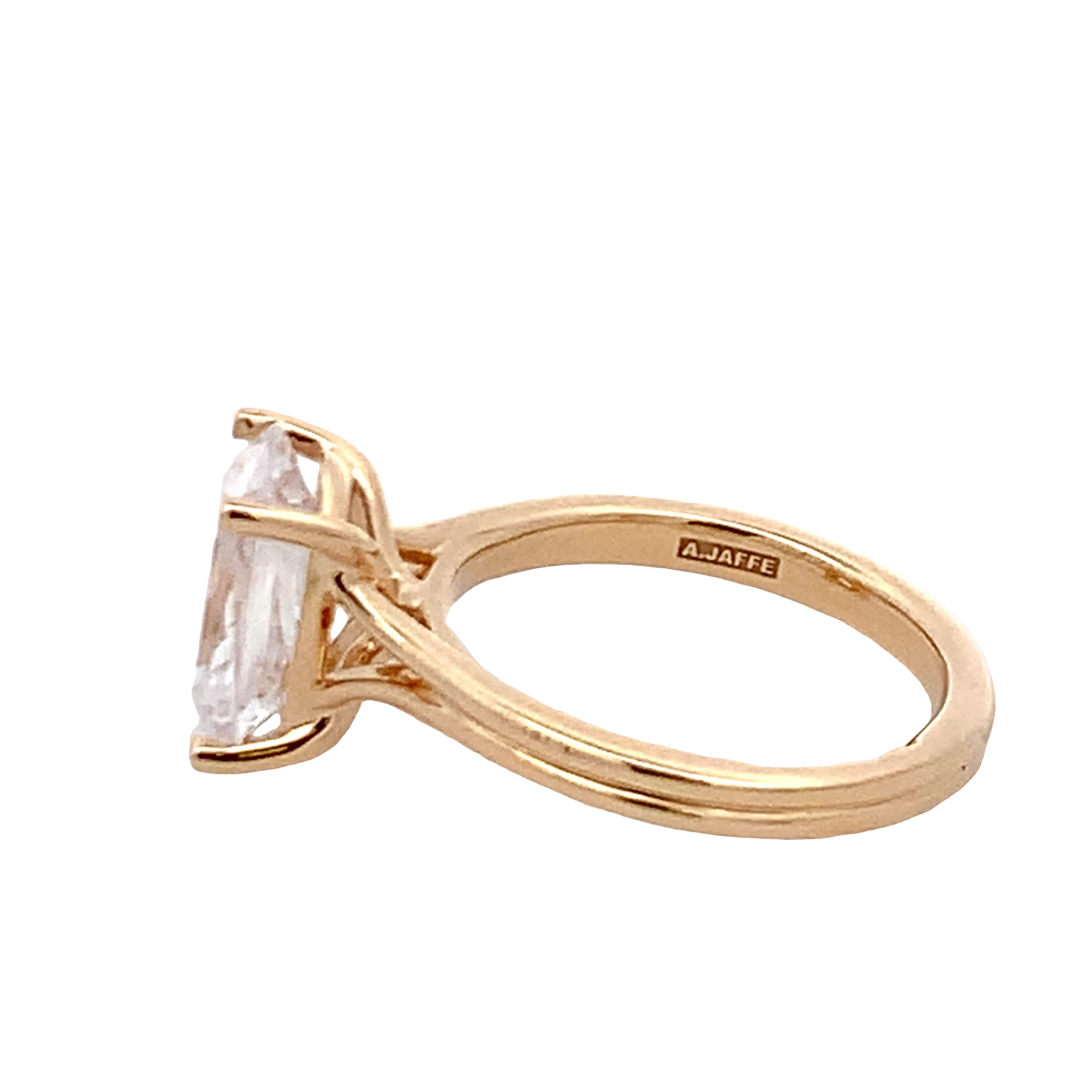 A. Jaffe 14K Yellow Gold 3ct Cushion Solitairet Engagement Ring Setting