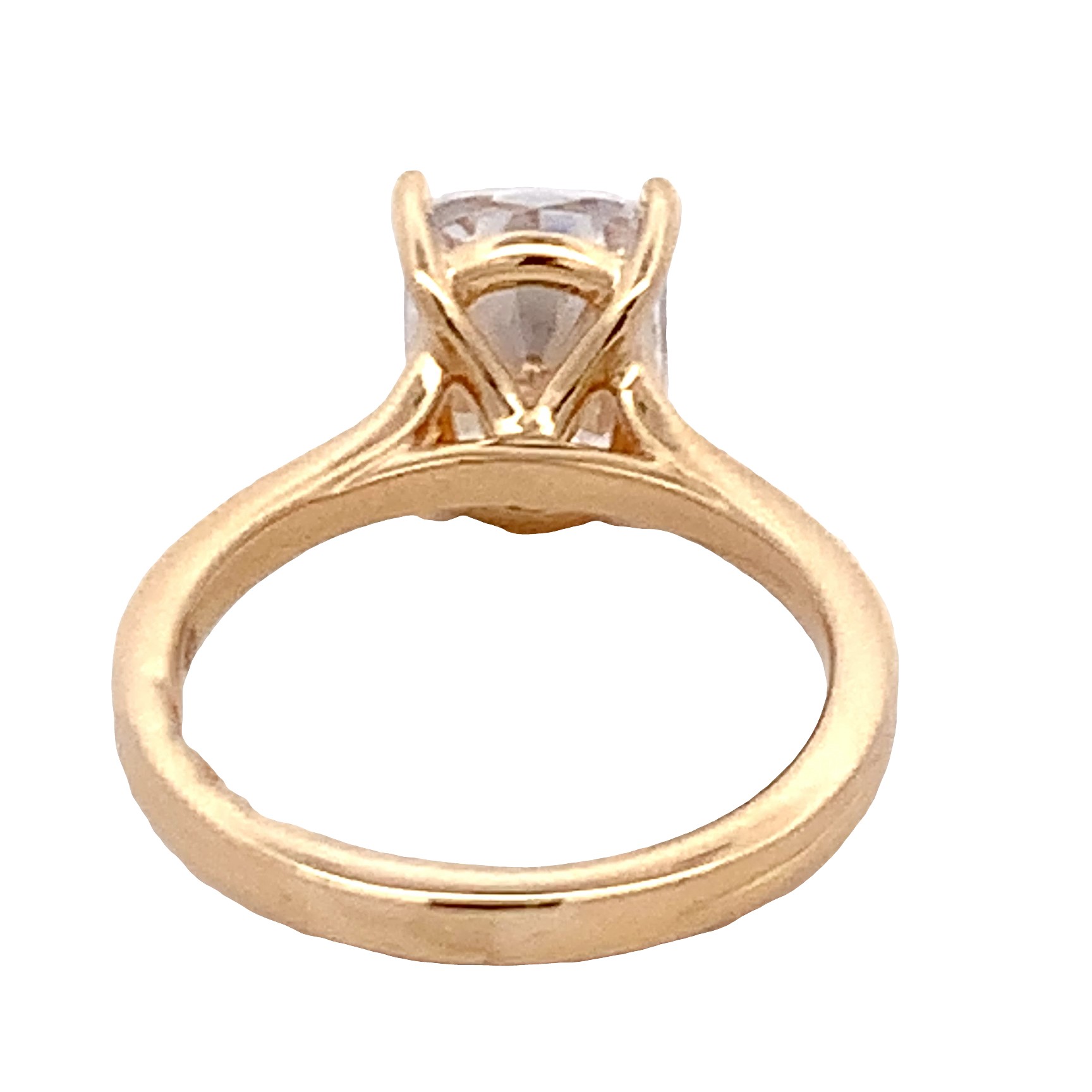 A. Jaffe 14K Yellow Gold 3ct Cushion Solitairet Engagement Ring Setting