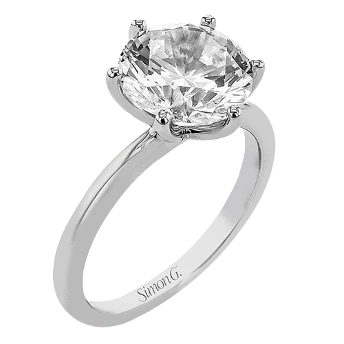 Simon G. 14K White Gold Round-Cut Solitaire Engagement Ring Mounting