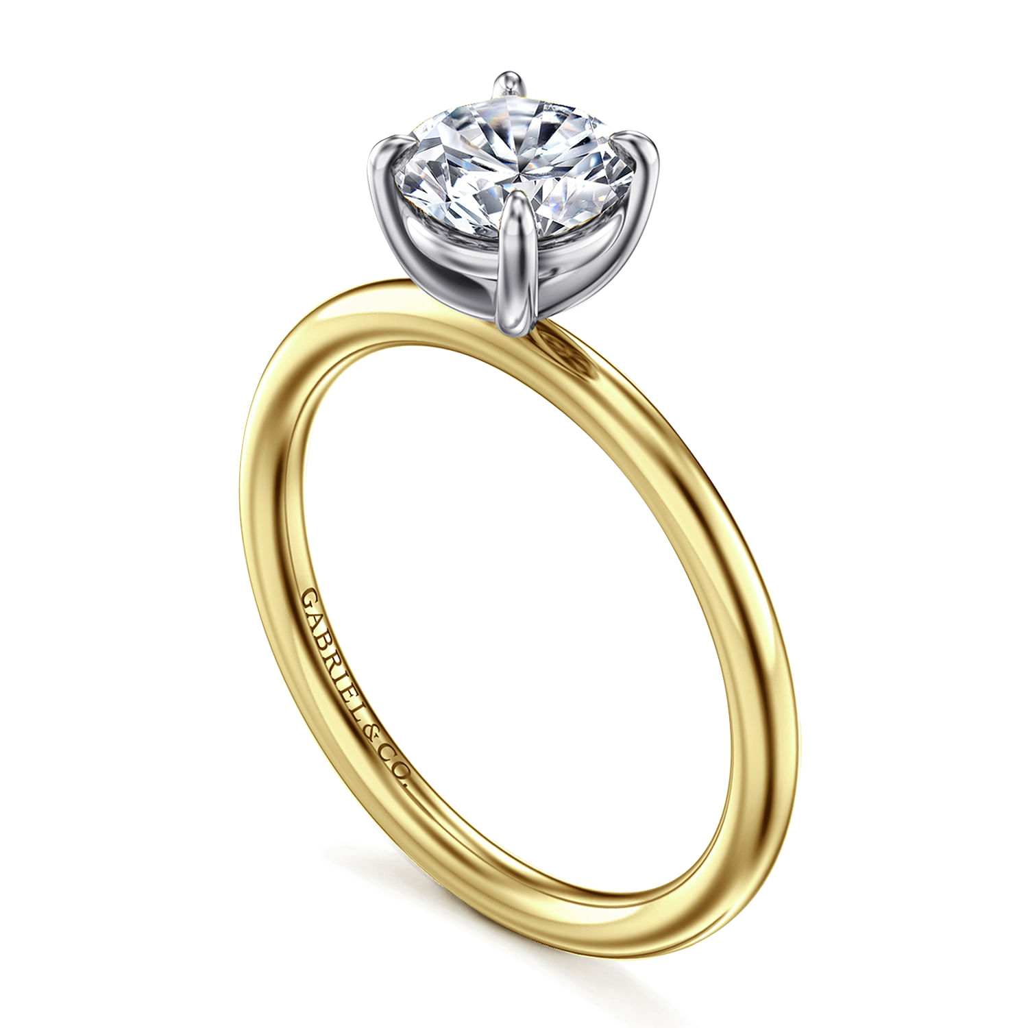 Gabriel & Co. 14K Two-Tone Solitaire Engagement Ring Setting