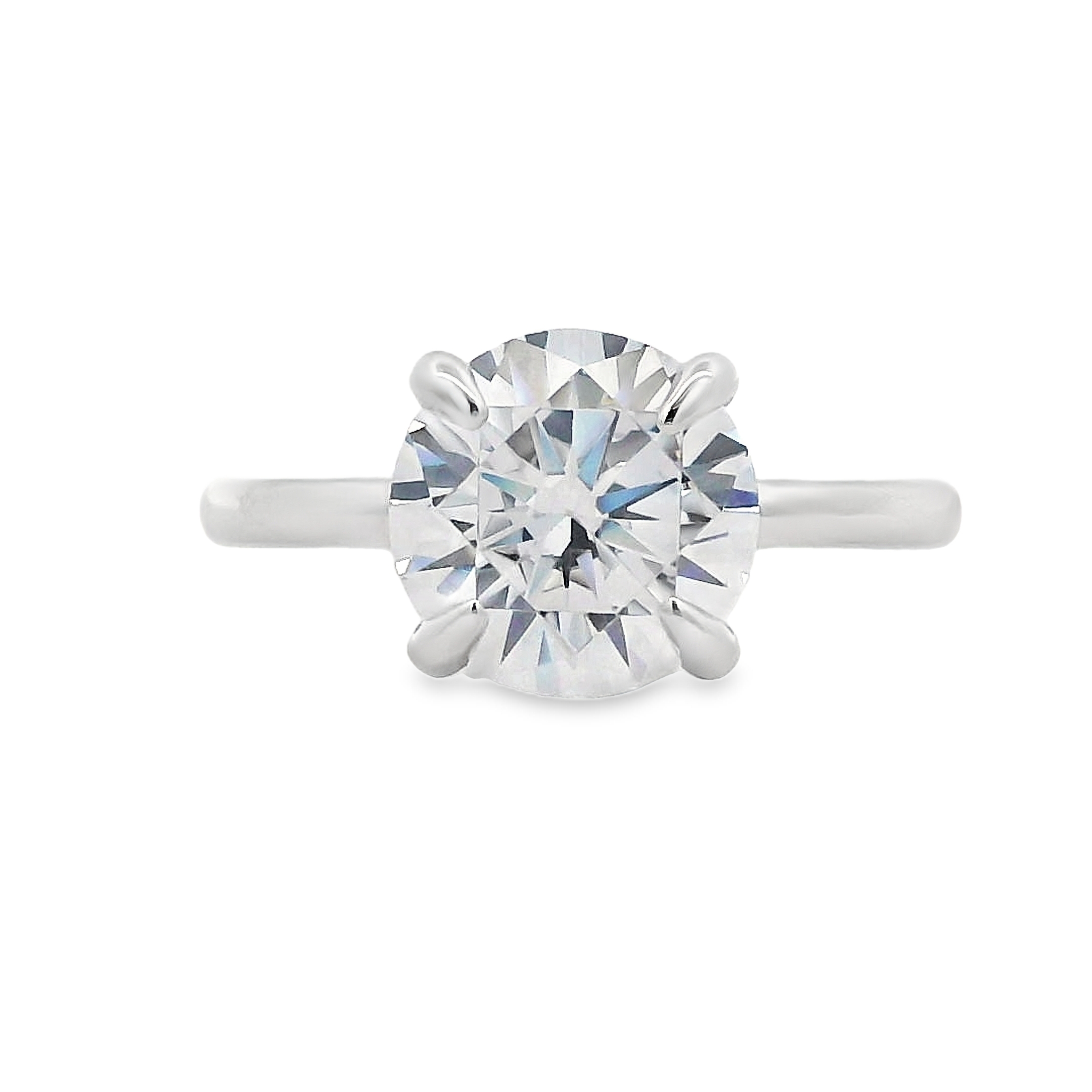 14K White Gold Solitaire Engagement Ring Setting