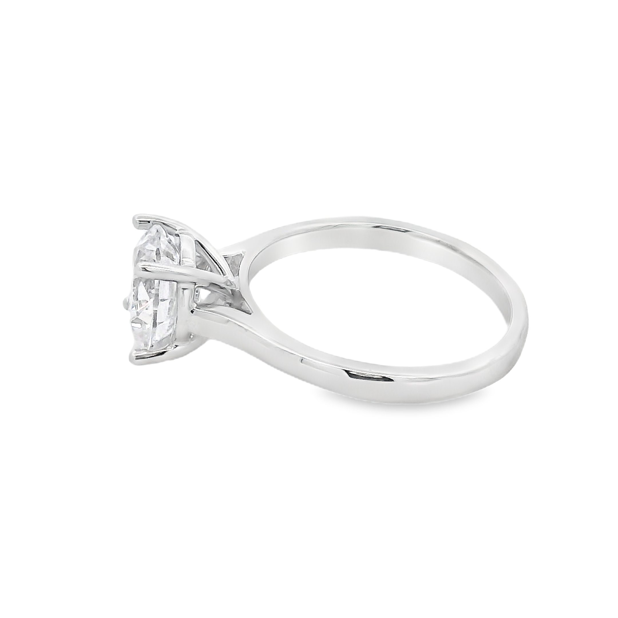 14K White Gold Solitaire Engagement Ring Setting