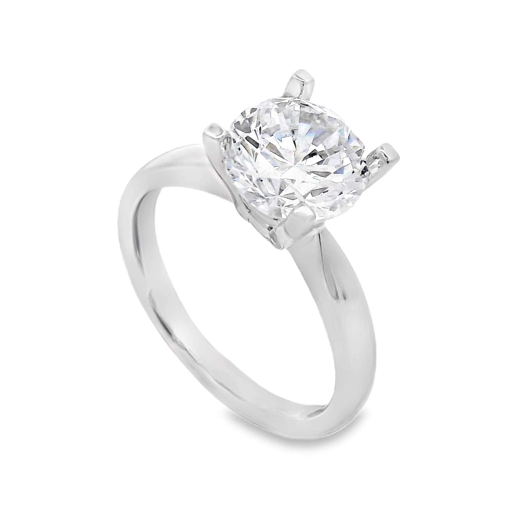 14K White Gold Solitaire Engagement Ring Setting