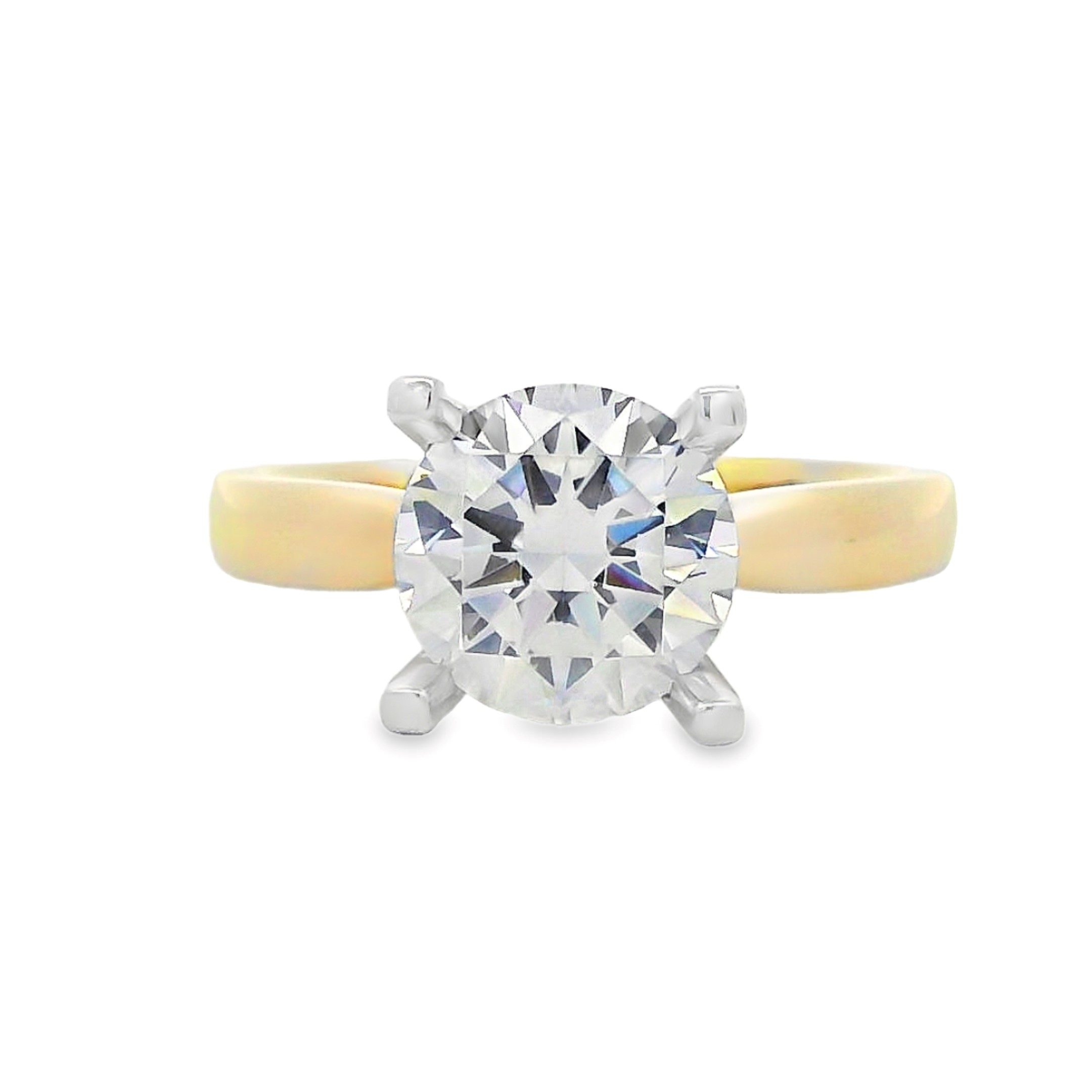 14K Two-Tone Solitaire Engagement Ring Setting