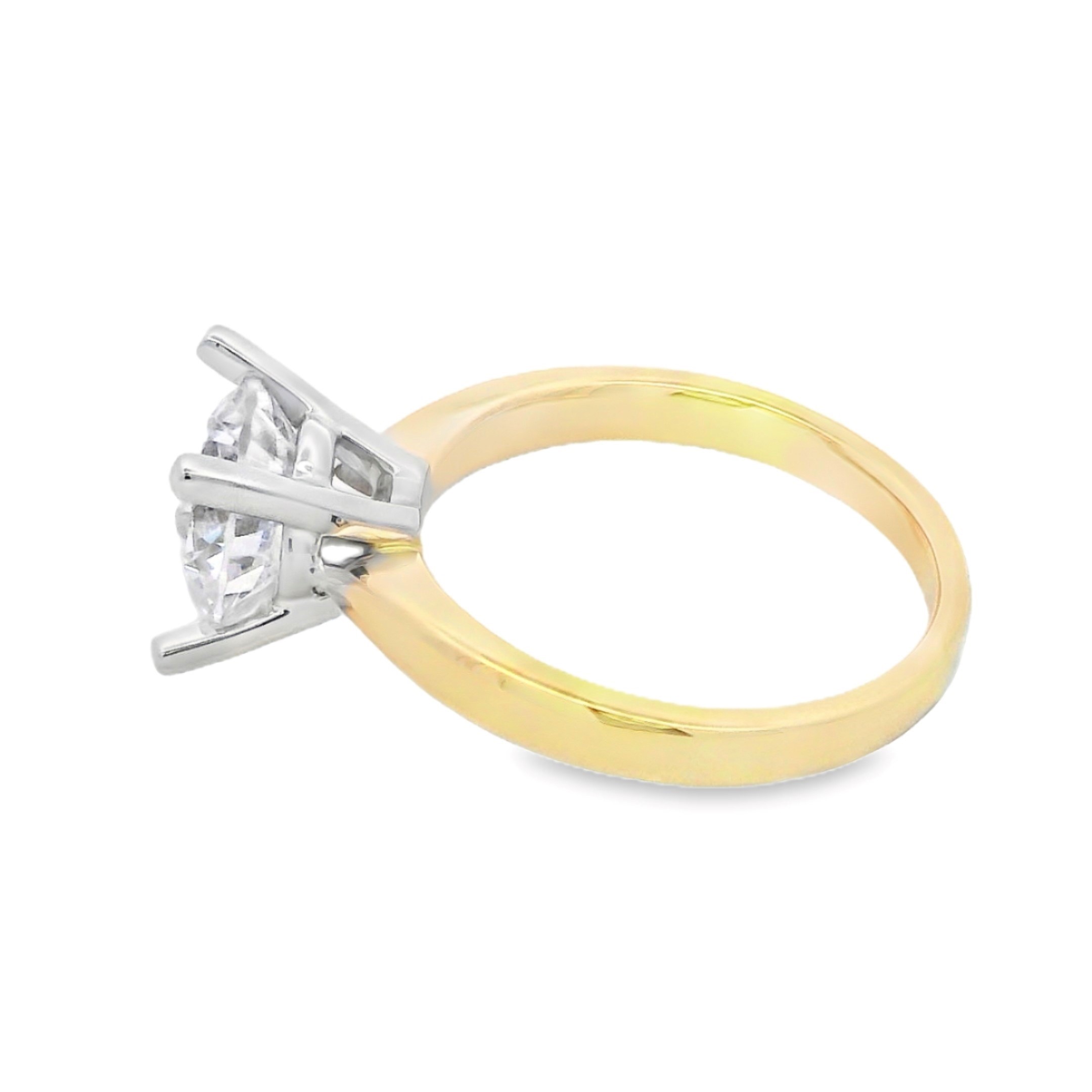 14K Two-Tone Solitaire Engagement Ring Setting