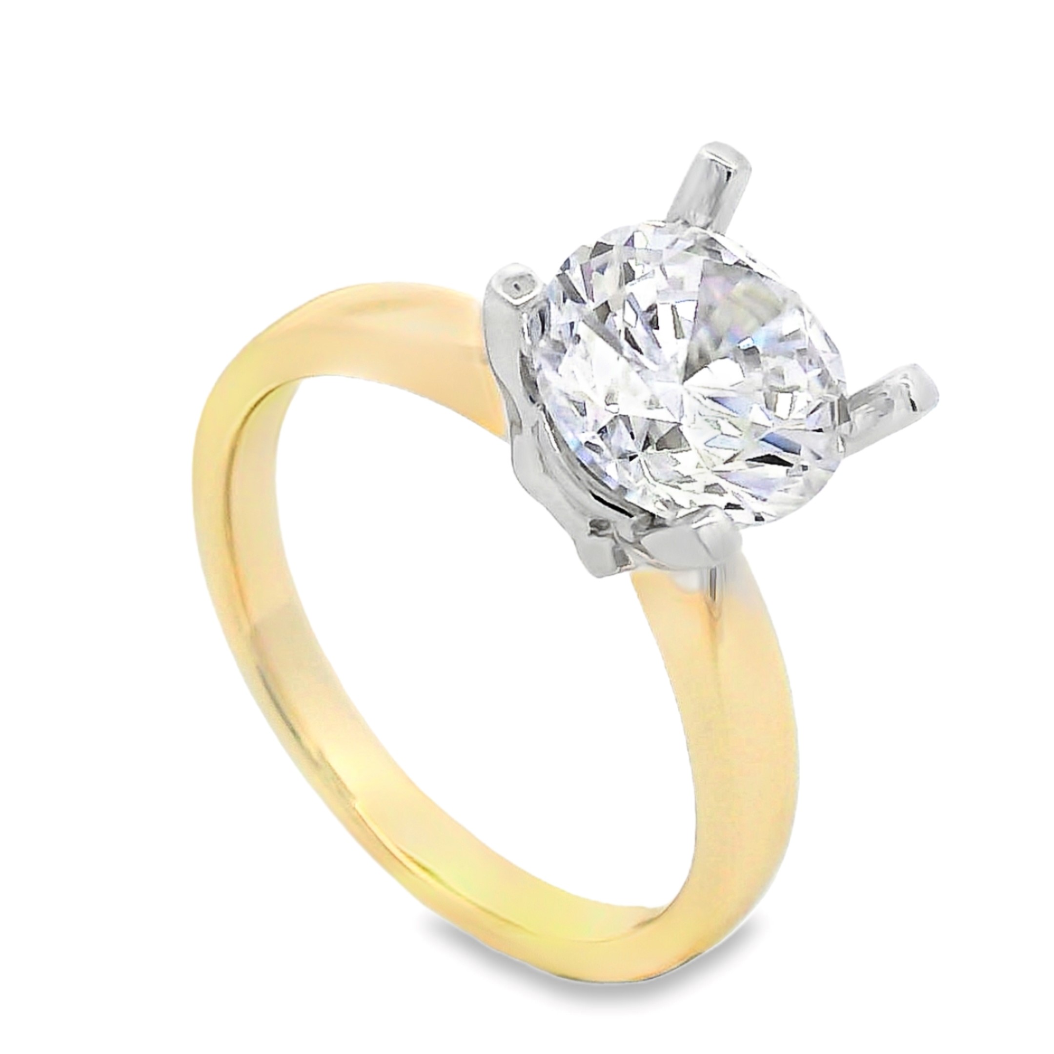 14K Two-Tone Solitaire Engagement Ring Setting