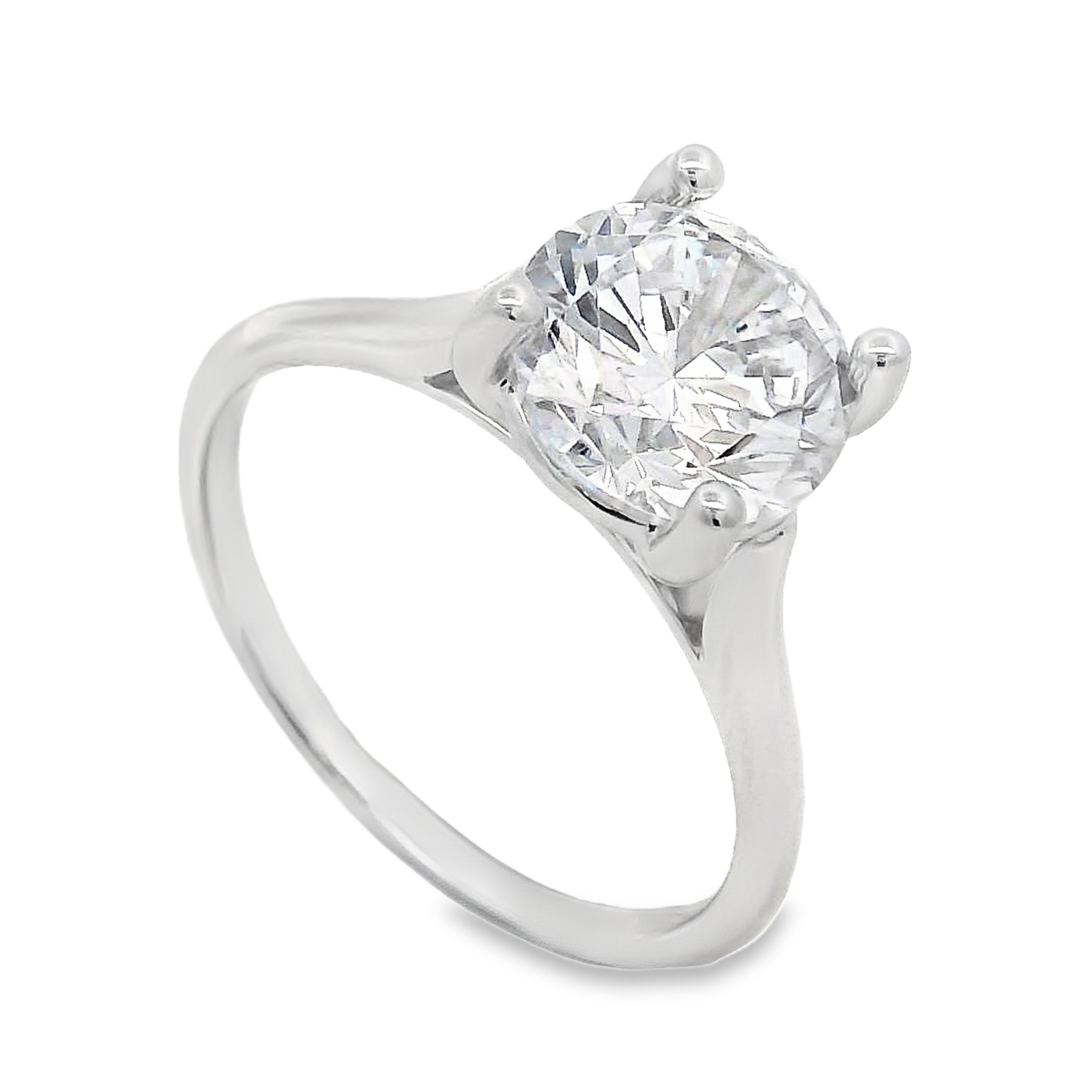 14K White Gold Solitaire Semi-Mount Ring Size 6