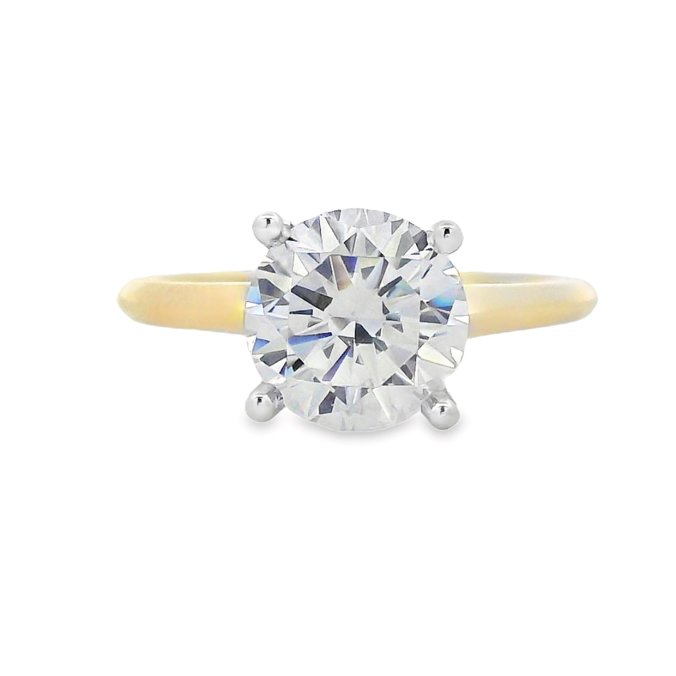 14K Two-Tone Solitaire Semi-Mount Ring Size 6
