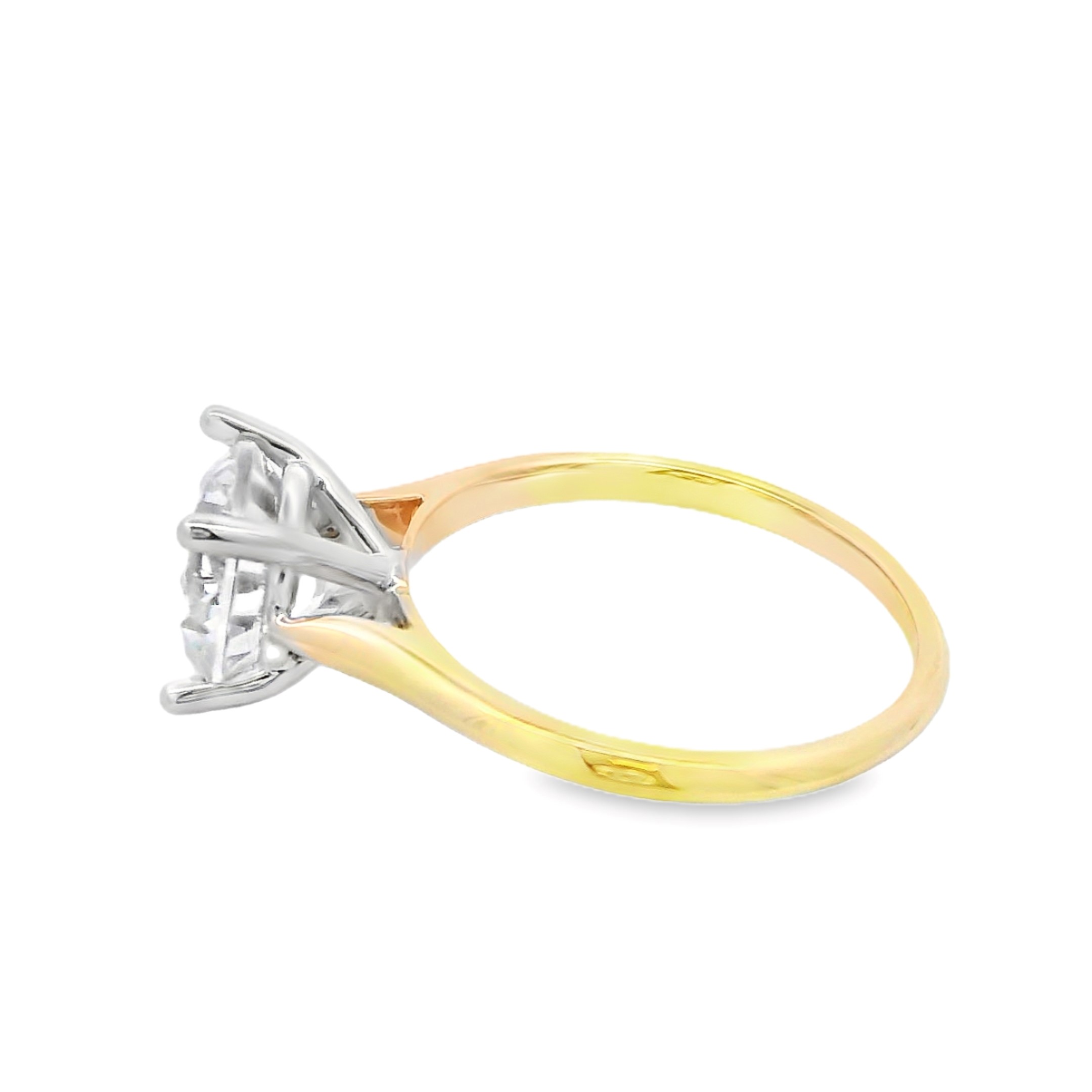 14K Two-Tone Solitaire Semi-Mount Ring Size 6