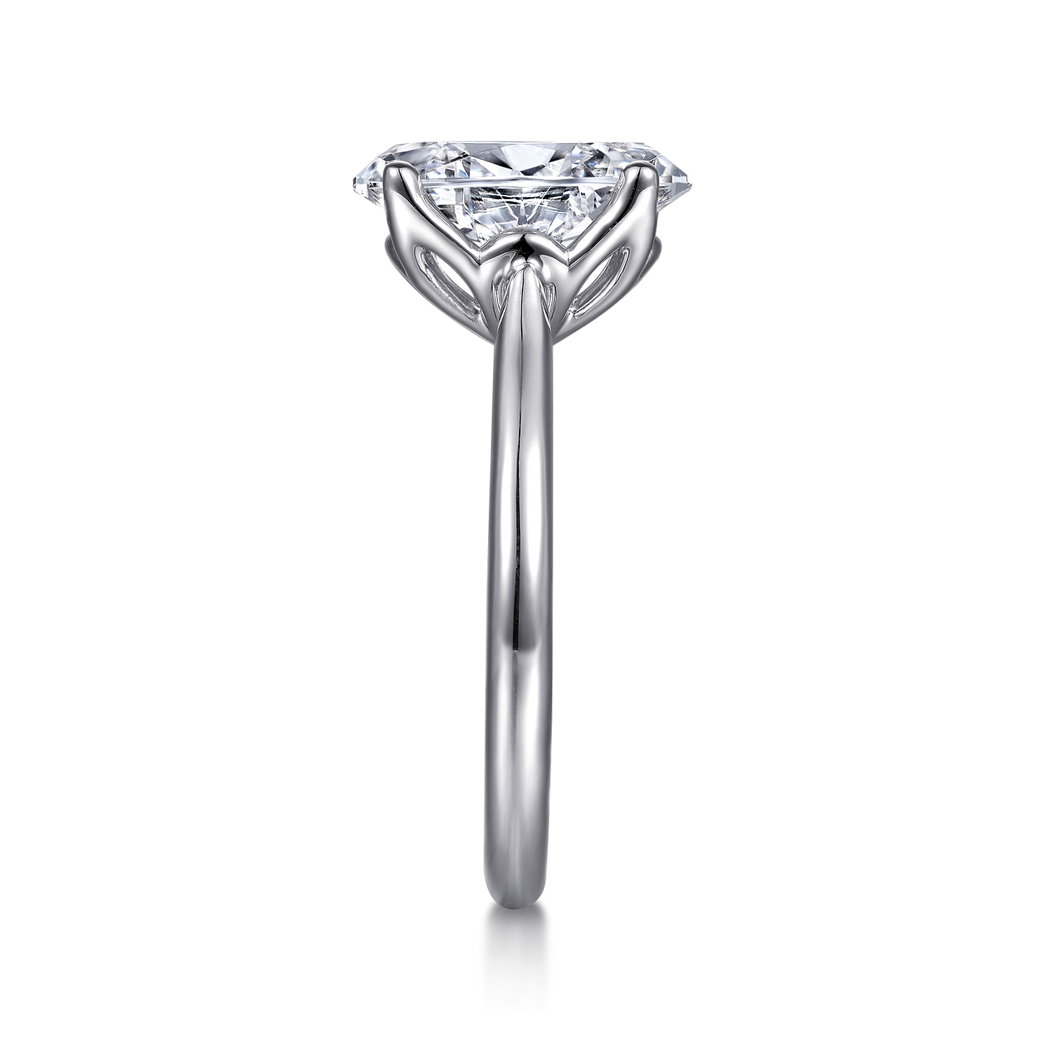 Gabriel & Co. 14K White Gold Lotus Head Solitaire Engagement Ring Setting