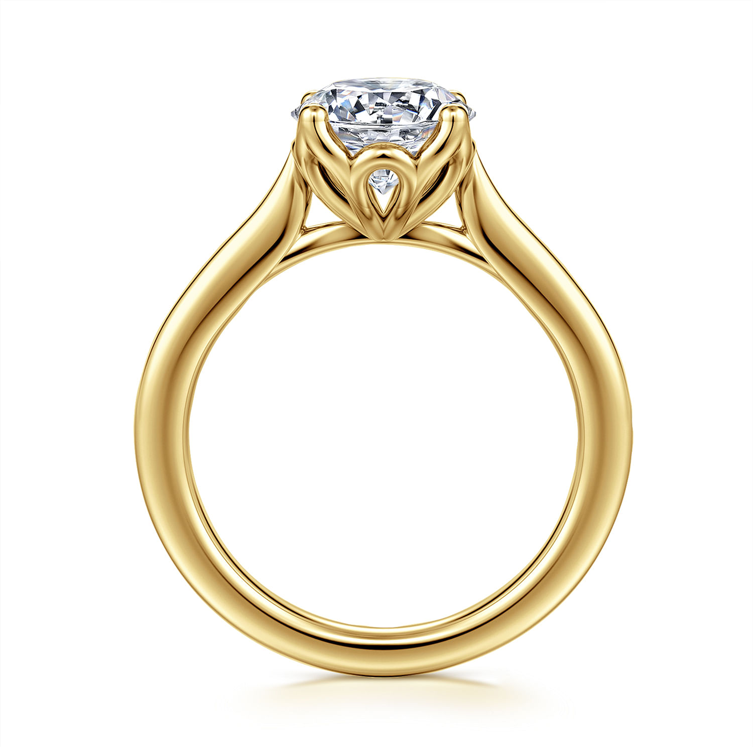 Gabriel & Co. 14K Yellow Gold Lotus Collection Solitaire Engagement Ring Setting
